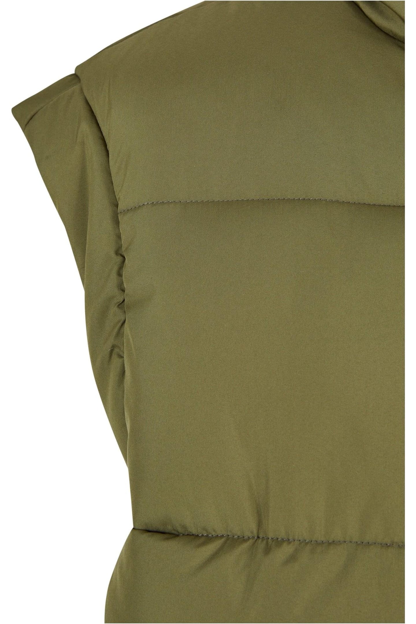 LADIES WAISTED PUFFER VEST OLIVE 9