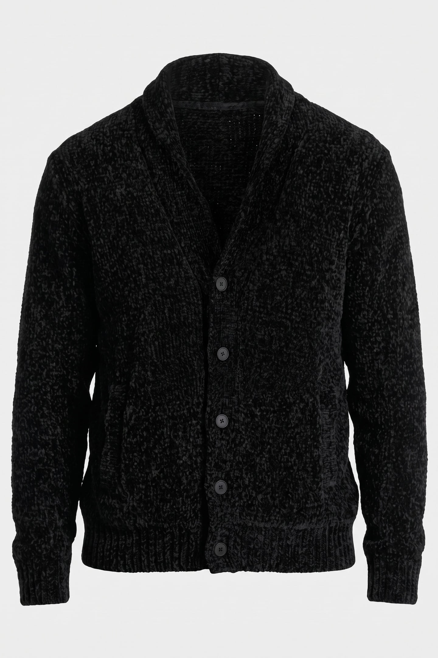 VARICK LS CHENILLE SHAWL BLACK 4