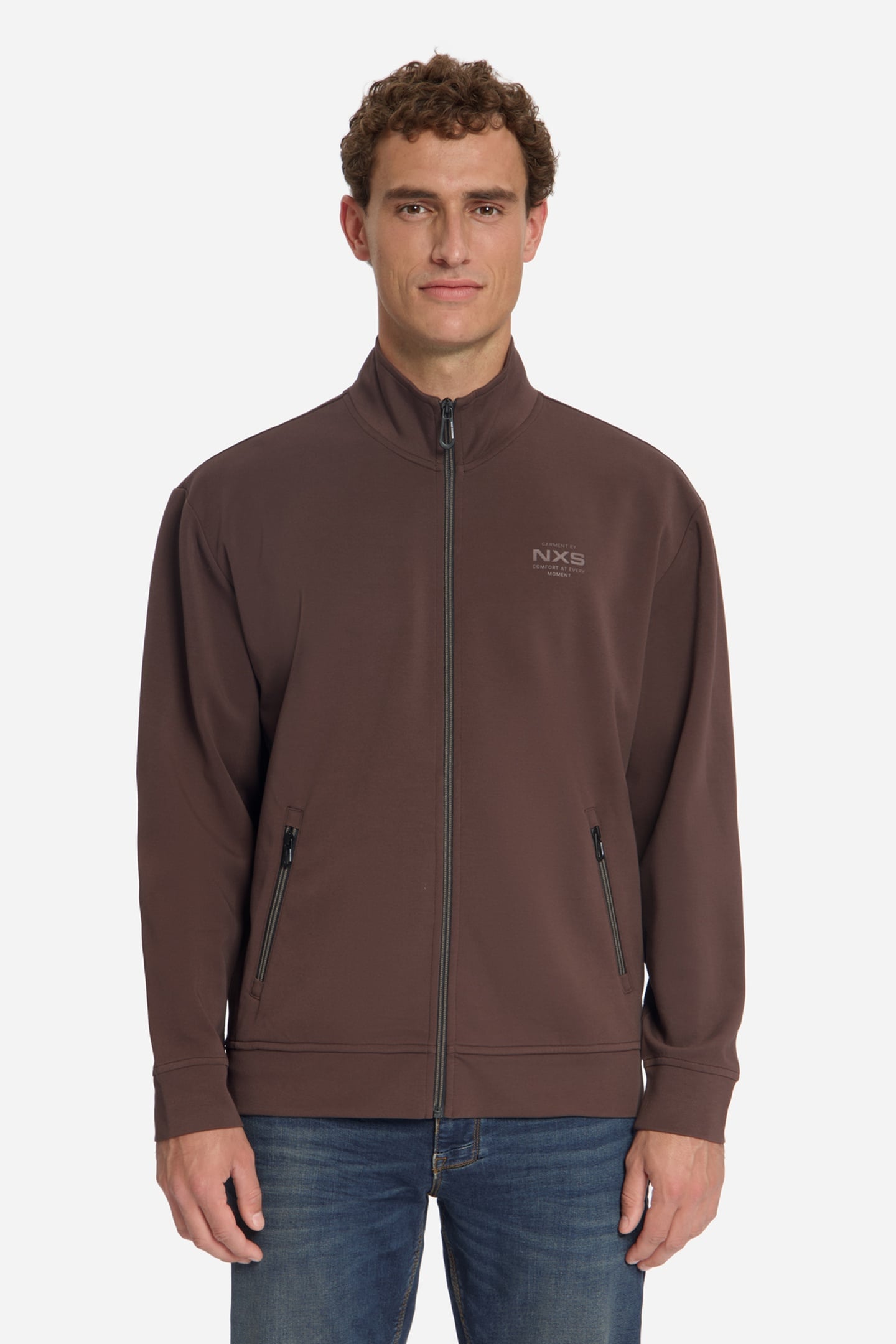 SWEATER FULL ZIP DARK BROWN 3