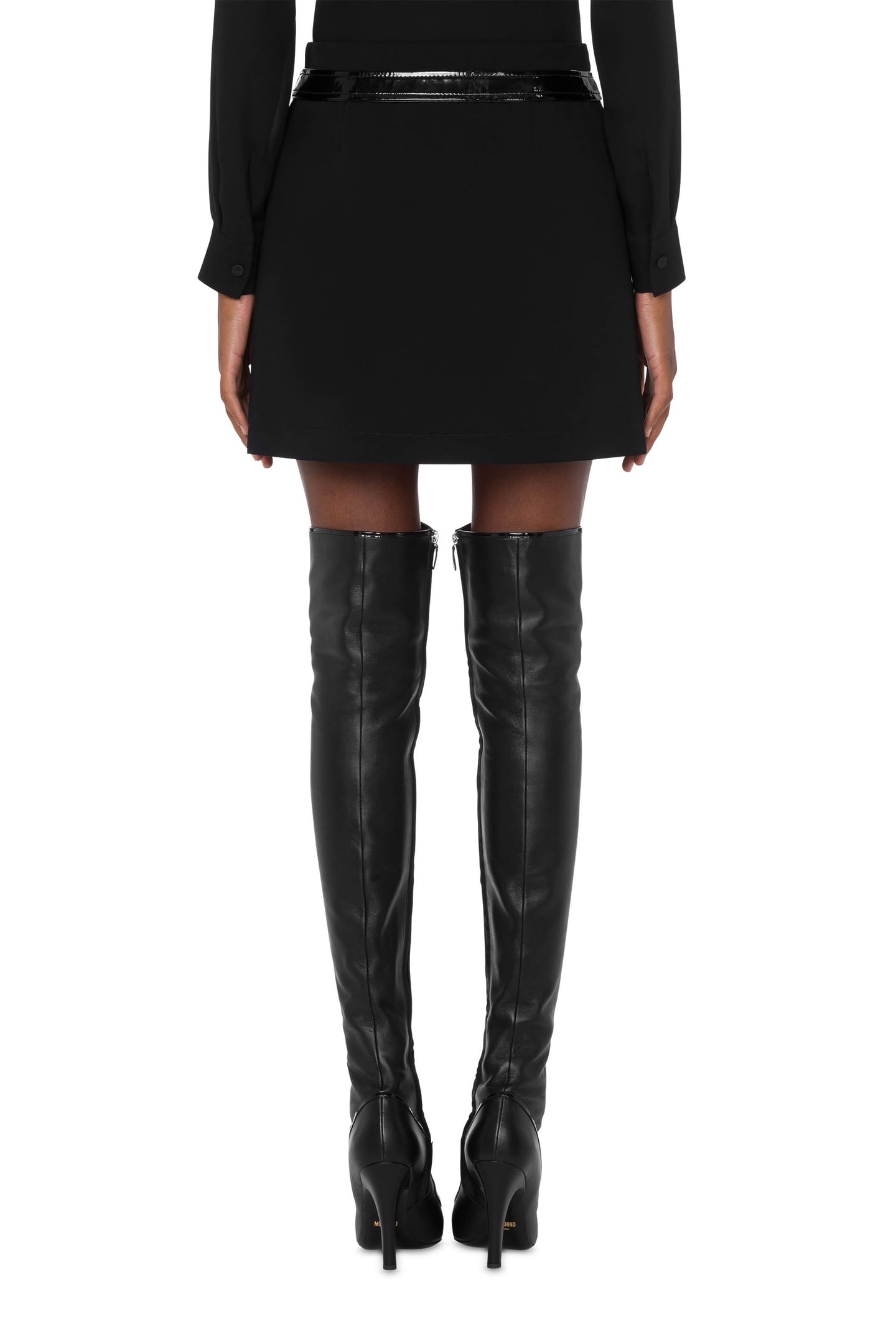 BONDAGE BUCKLE STRETCH CADY MINISKIRT BLACK 2