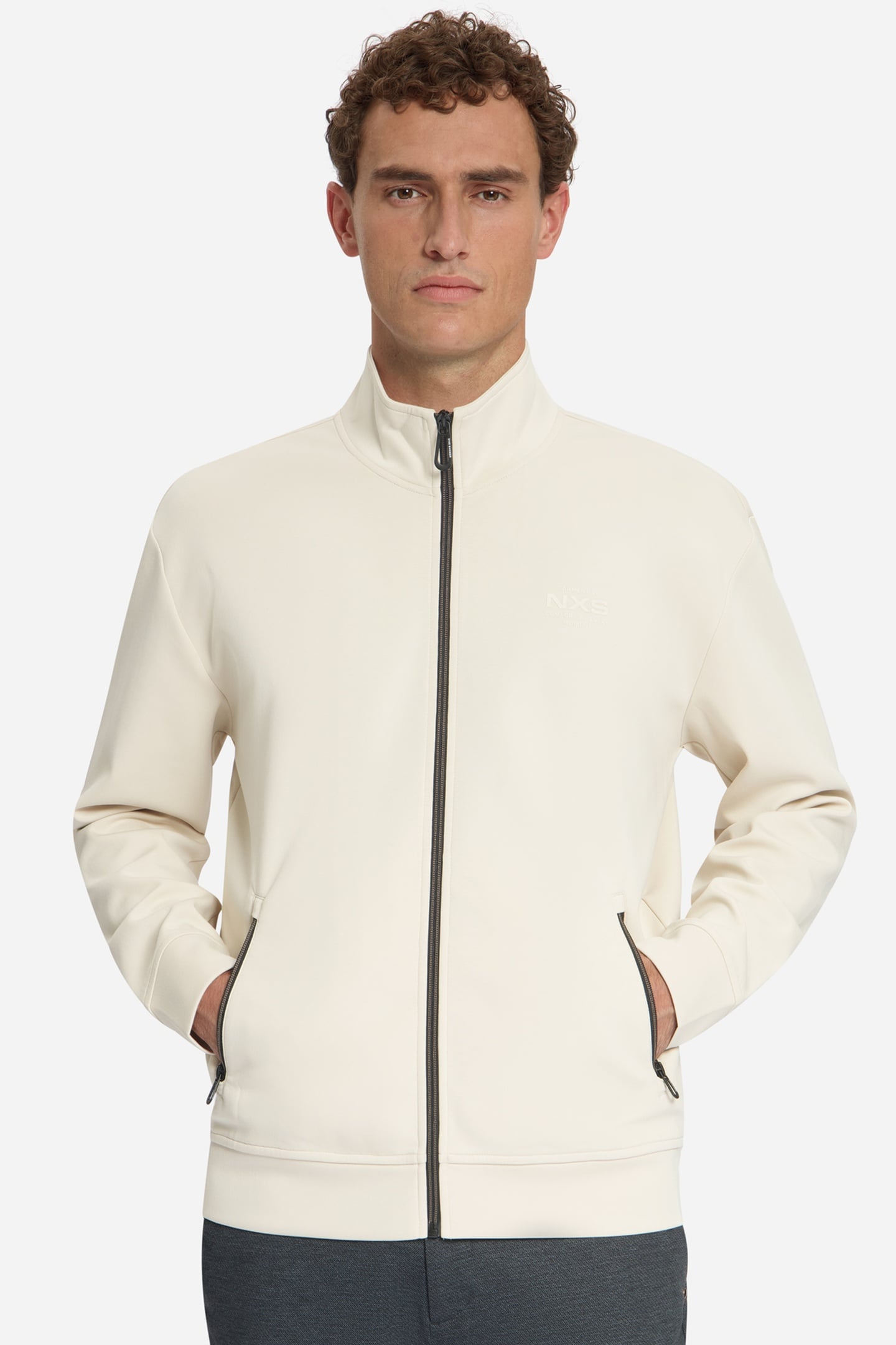 SWEATER FULL ZIP STONE 1