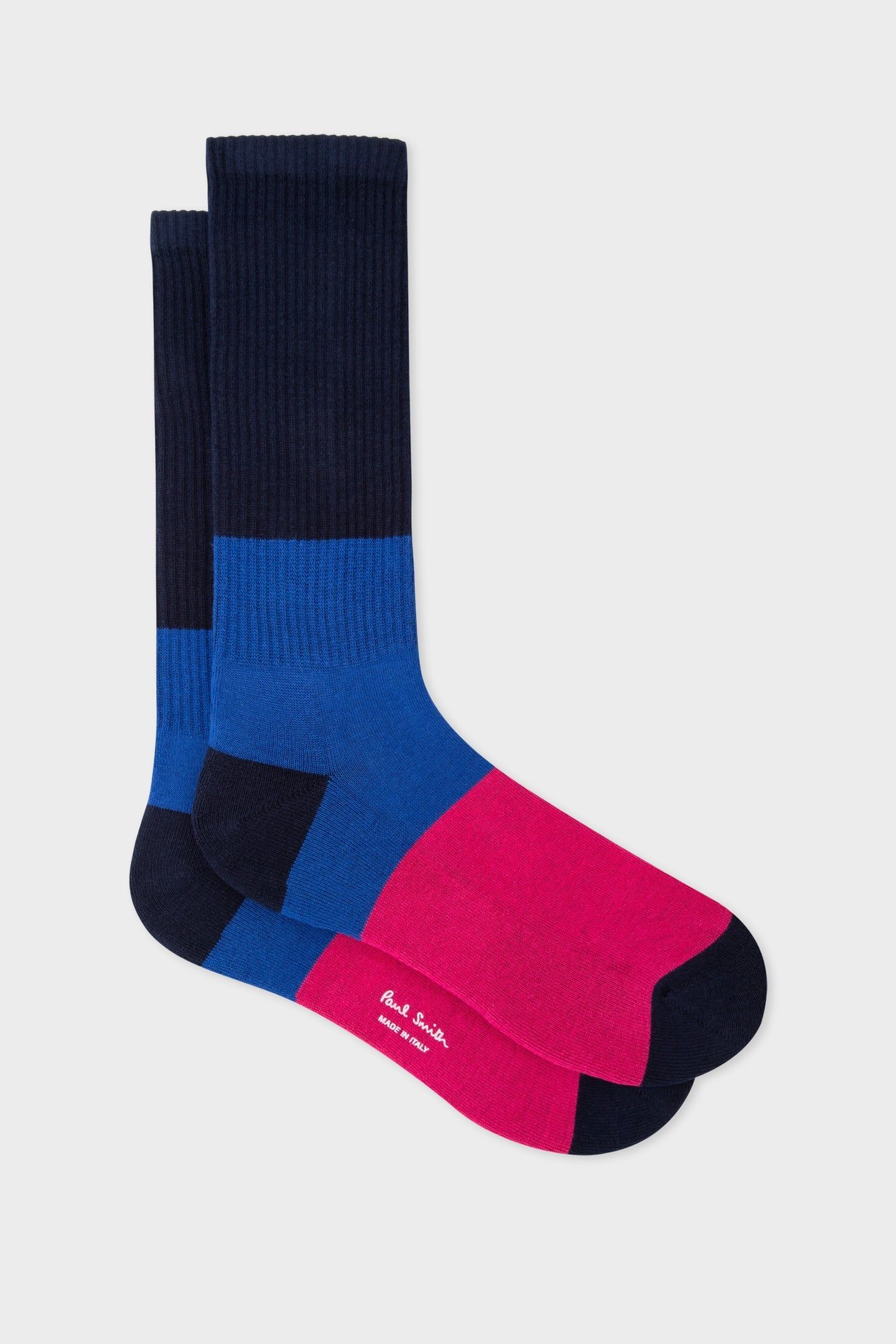 MEN SOCK TRI BLOCK NAVY 2