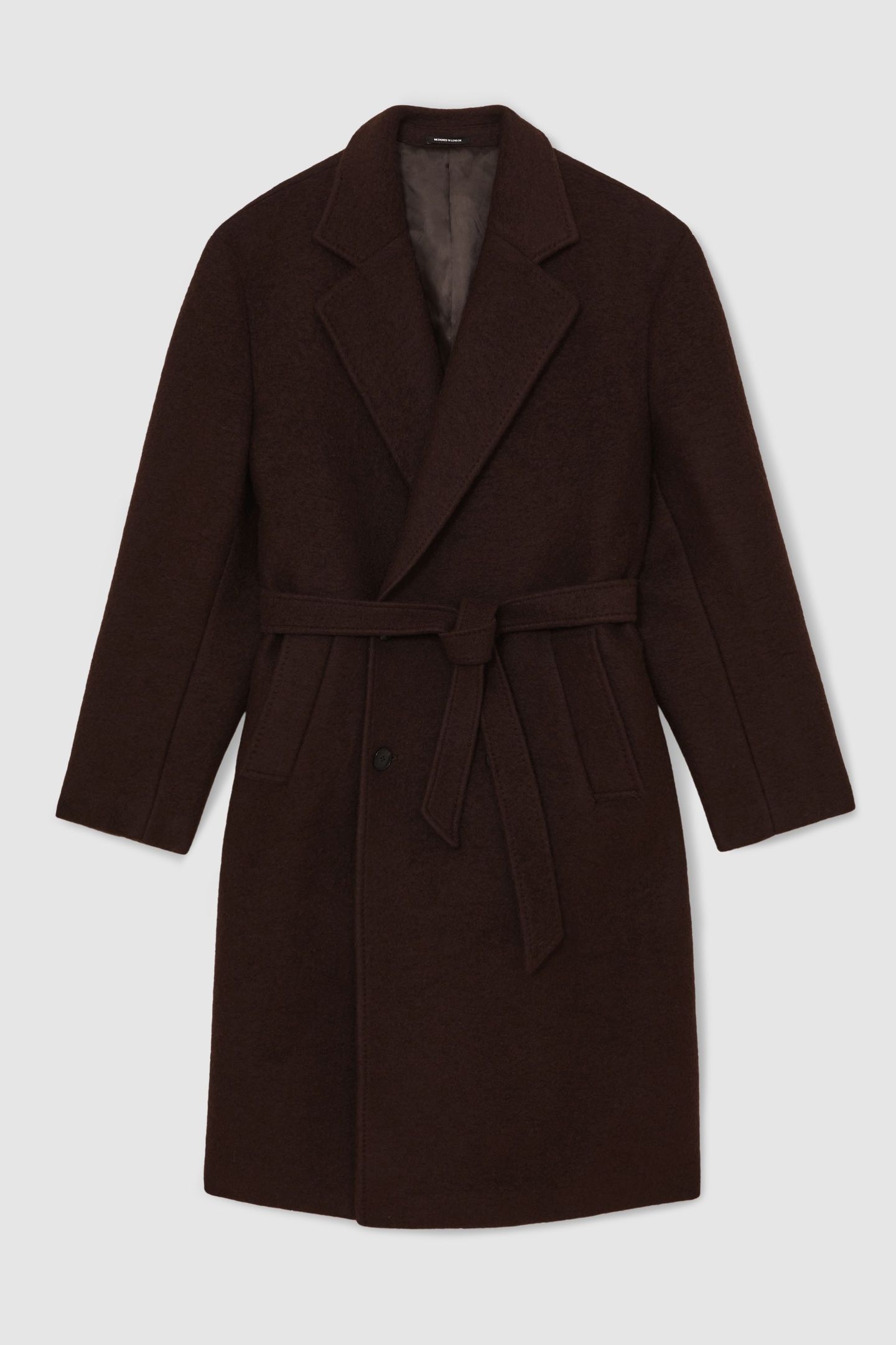 LS BOUCLE DB BELTED OVERCOAT CHOCOLATE BROWN 6