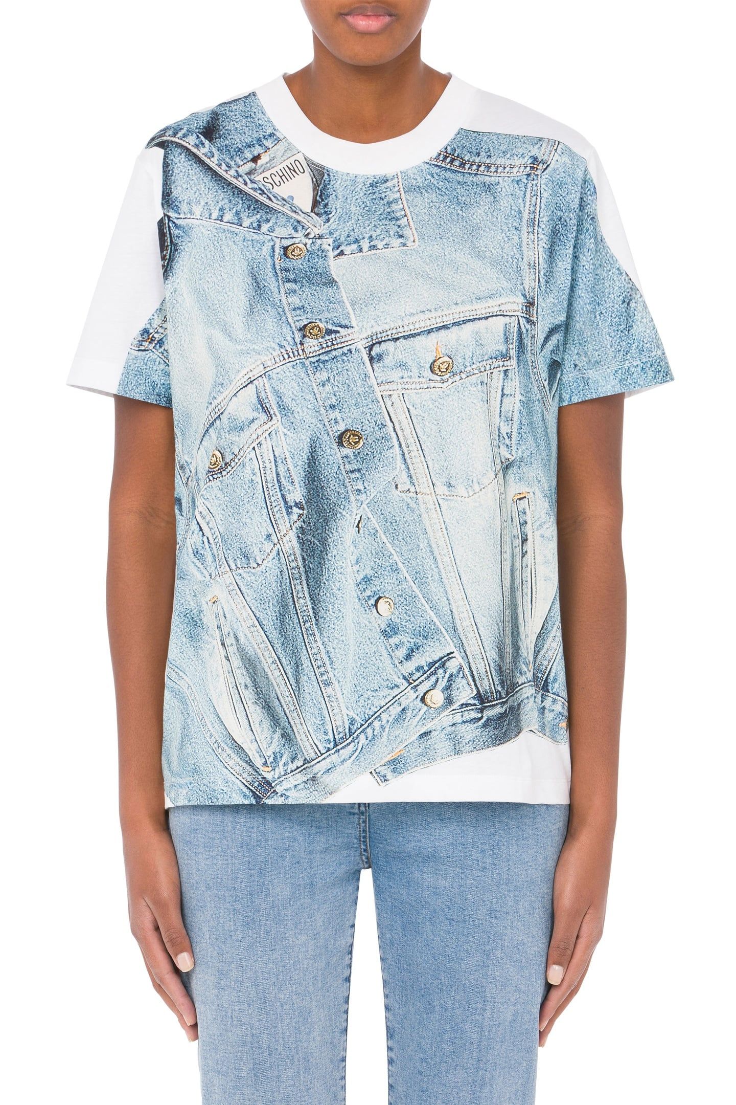 T-SHIRT IN JERSEY DENIM PRINT BLUE 1