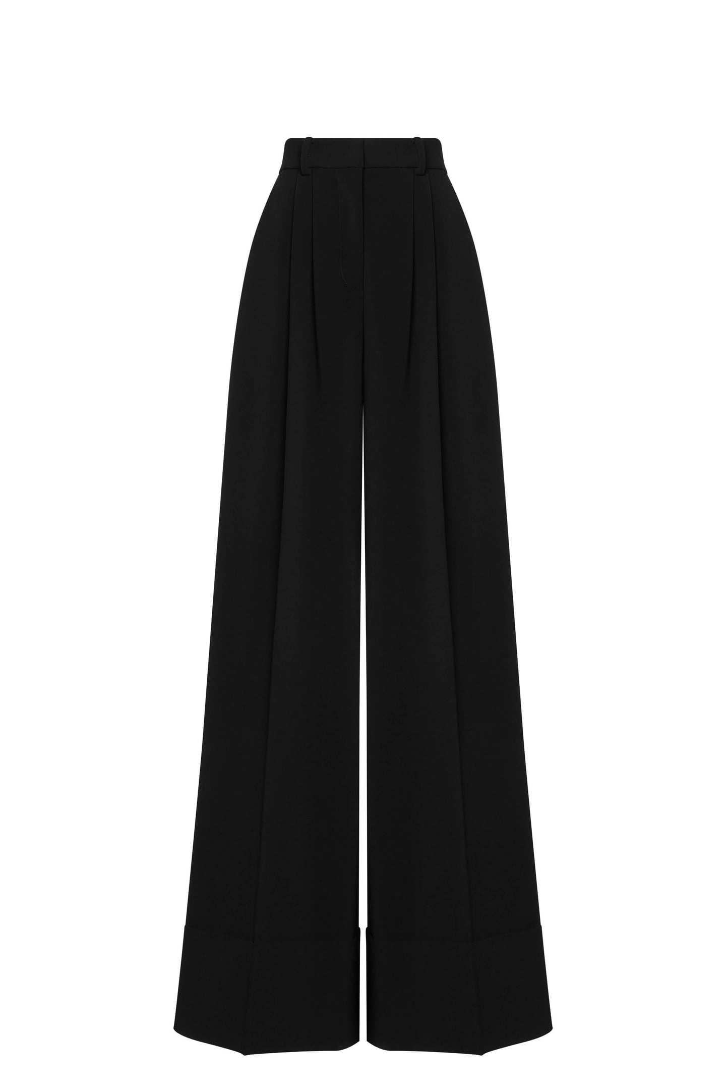 CREPE PALAZZO TROUSERS BLACK 3
