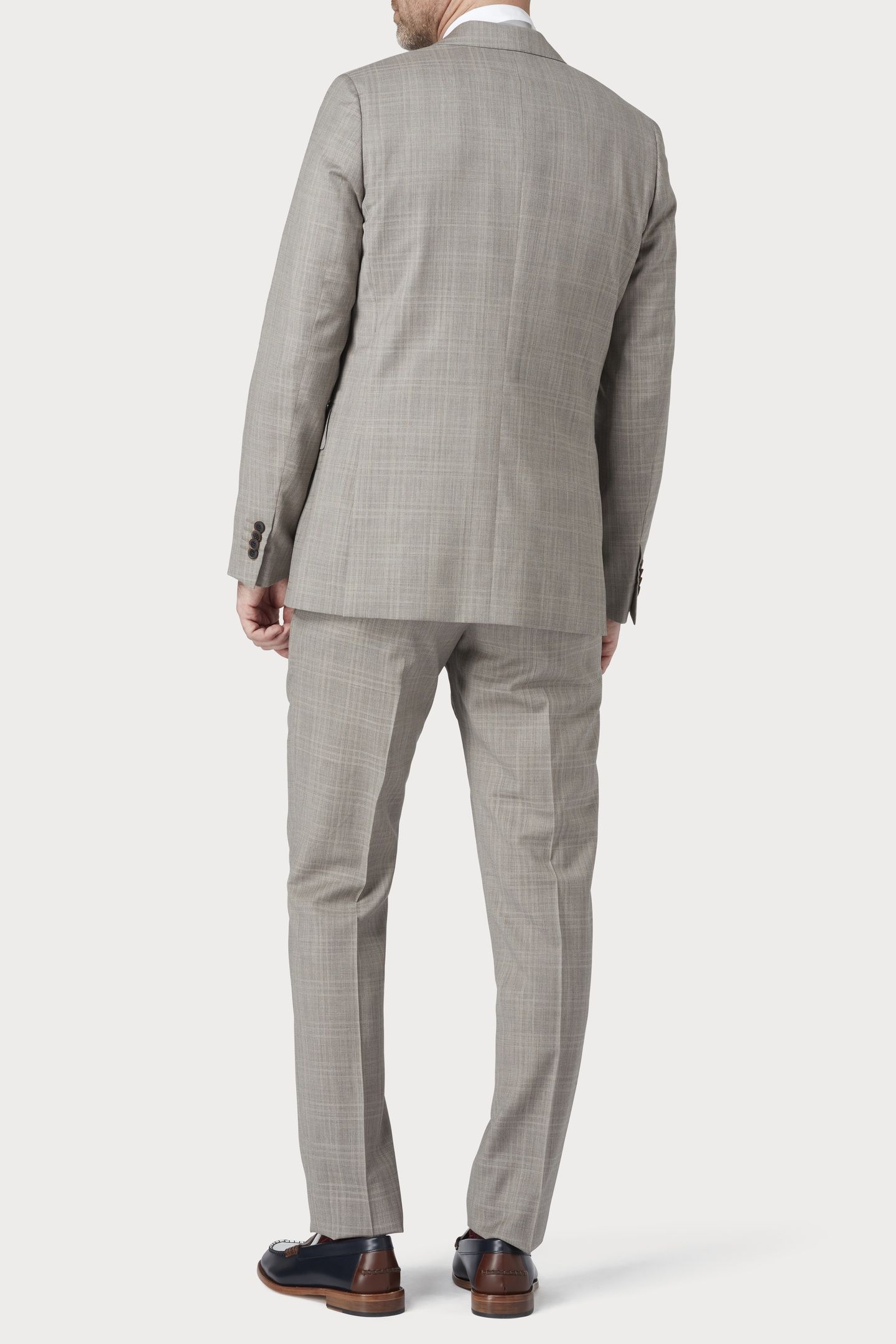 MENS 2 BUTTON SUIT GREY BEIGE 4