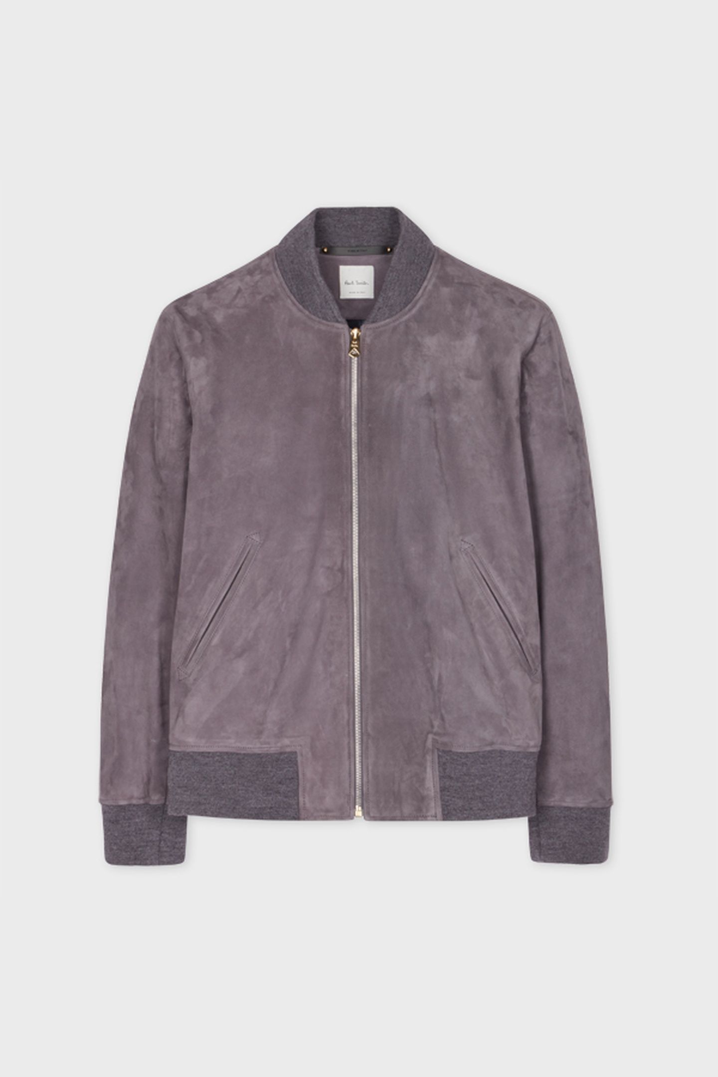 MENS REGULAR FIT SUEDE BOMBER JACKET MAUVE 4