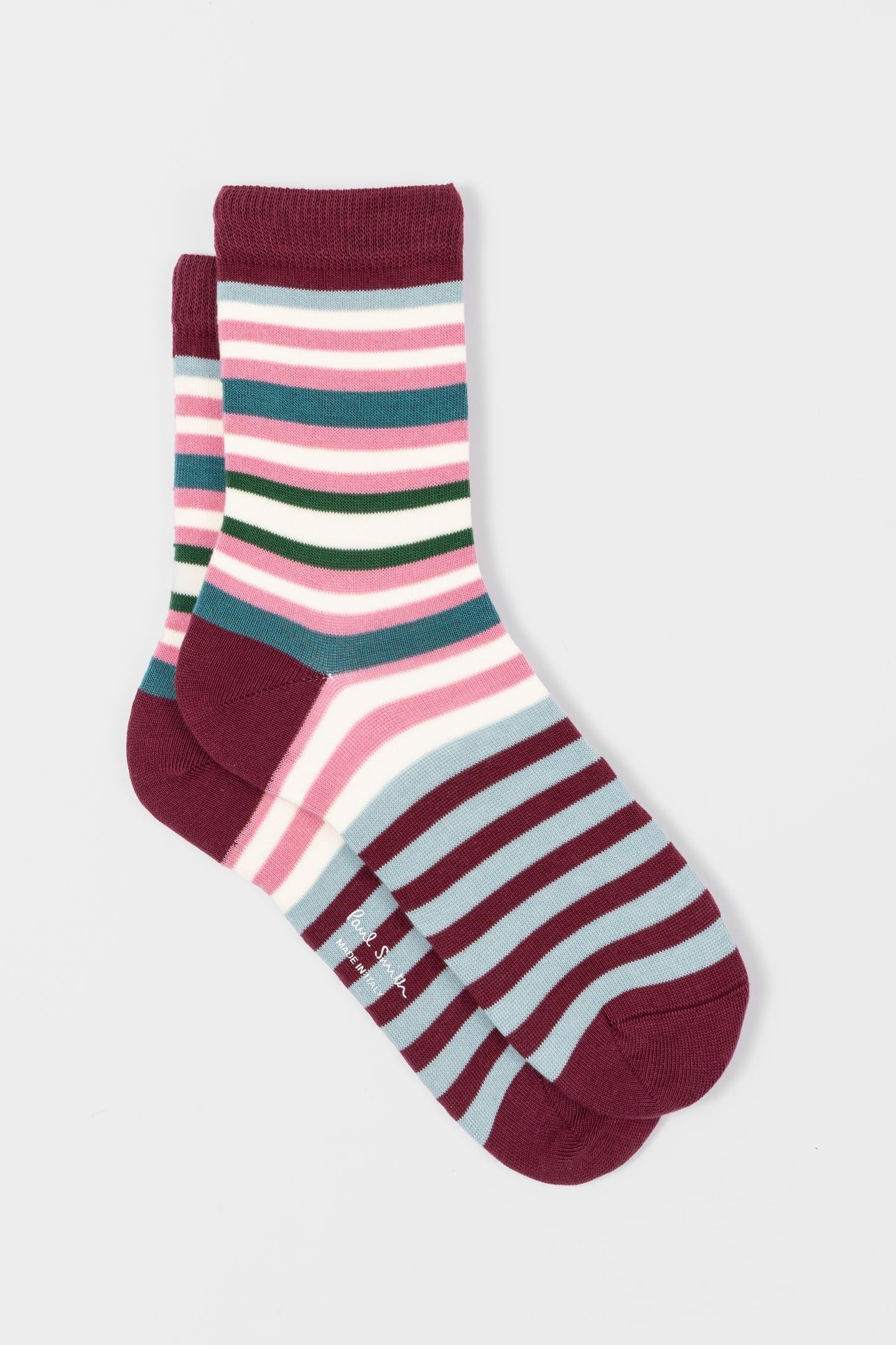 WOMEN SOCK GILLY STRIPE BURGUNDY/ BORDE 4