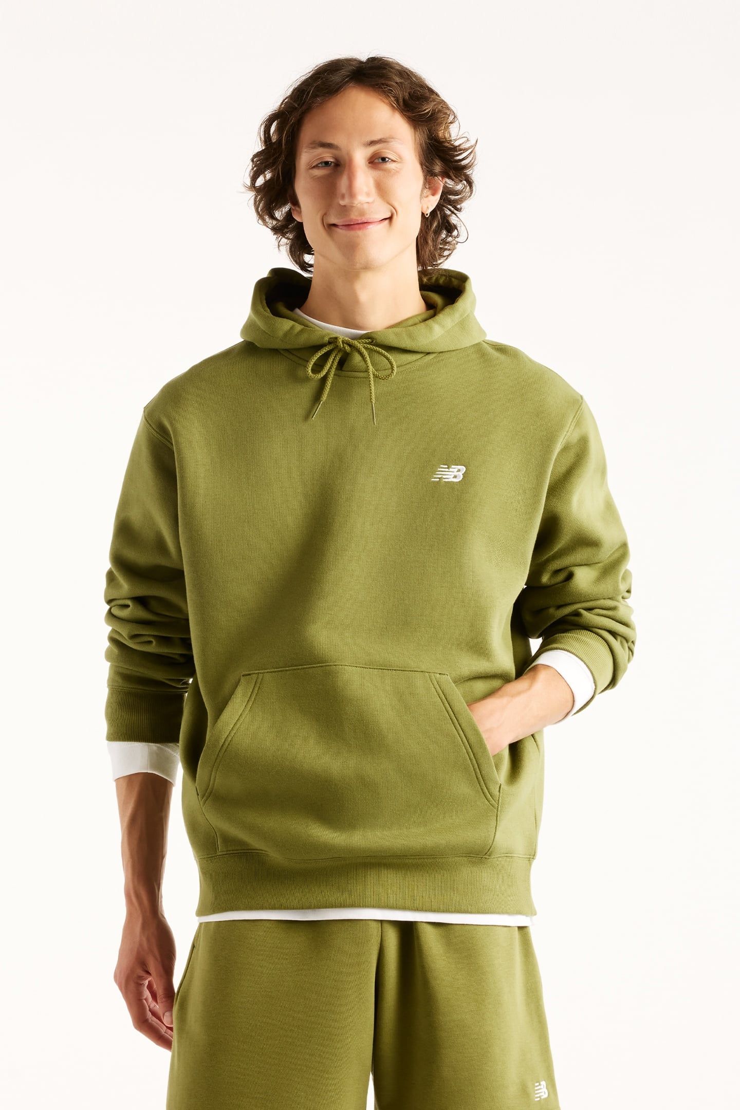 SPORT ESSENTIALS FLEECE HOODIE SPORT GREEN 1
