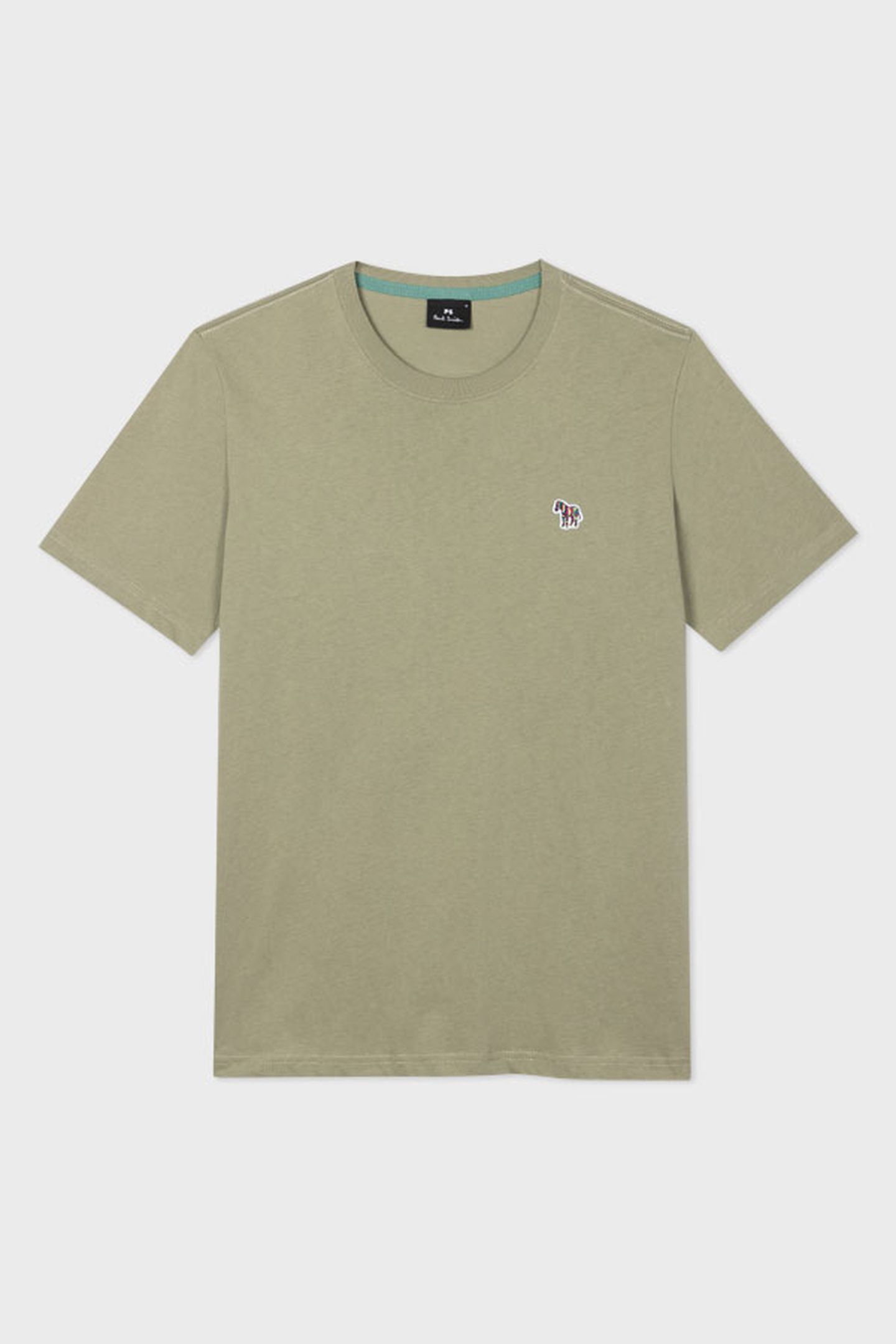MENS REG FIT SS TSHIRT ZEBRA LT GREYISH GREEN 5