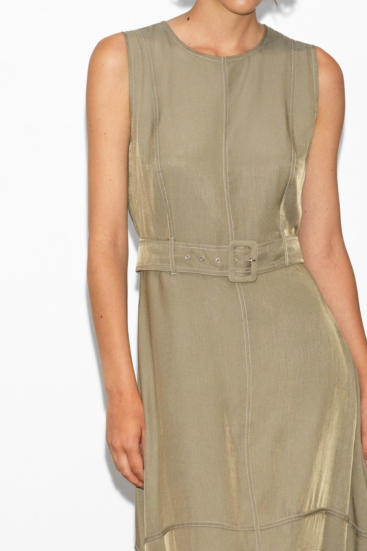 CELINA CUPRO SLVLSS CARGO DRES WASHED KHAKI 3