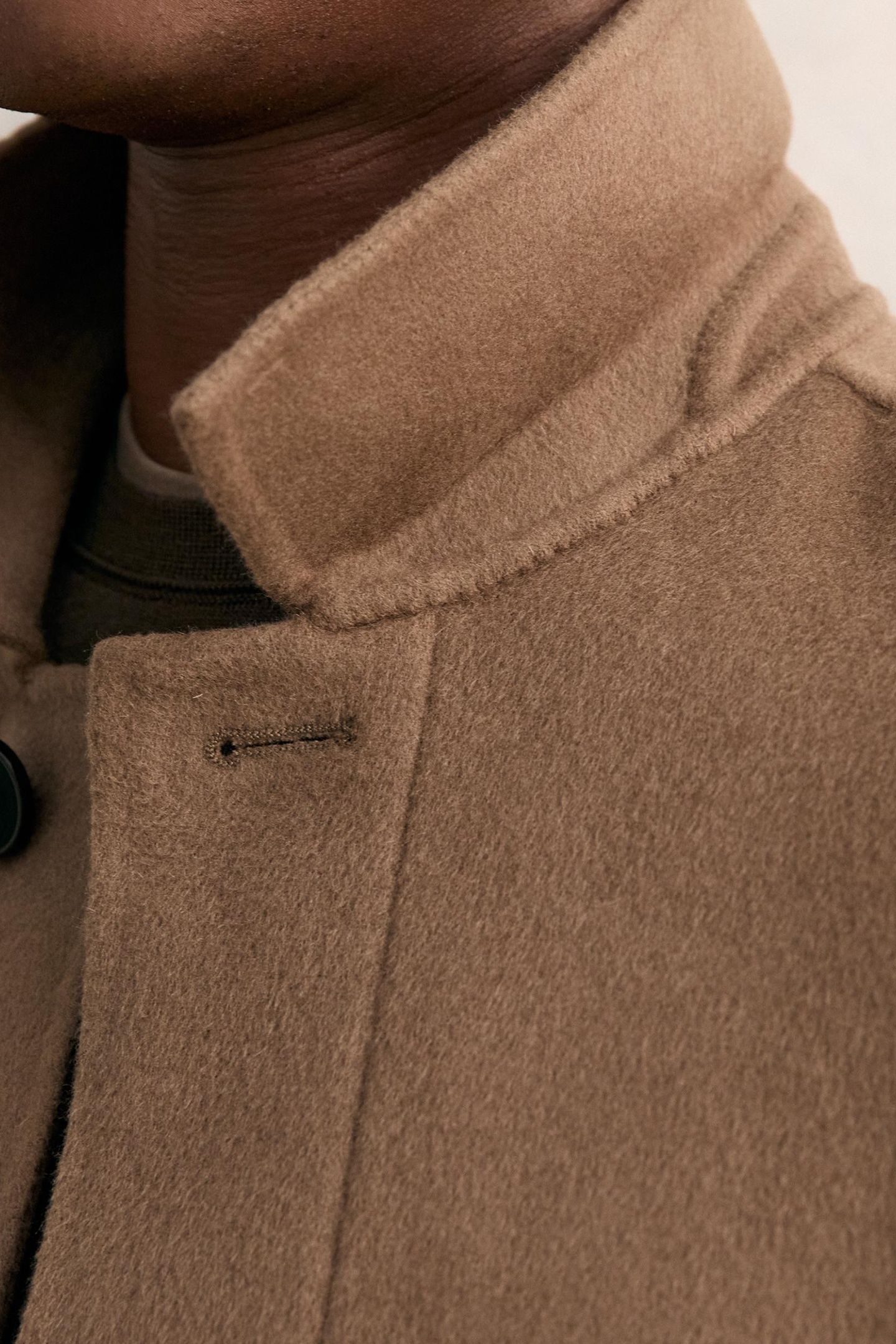 LS BUTTON THROUGH DOUBLE FACE WOOL JACKET BROWN 6