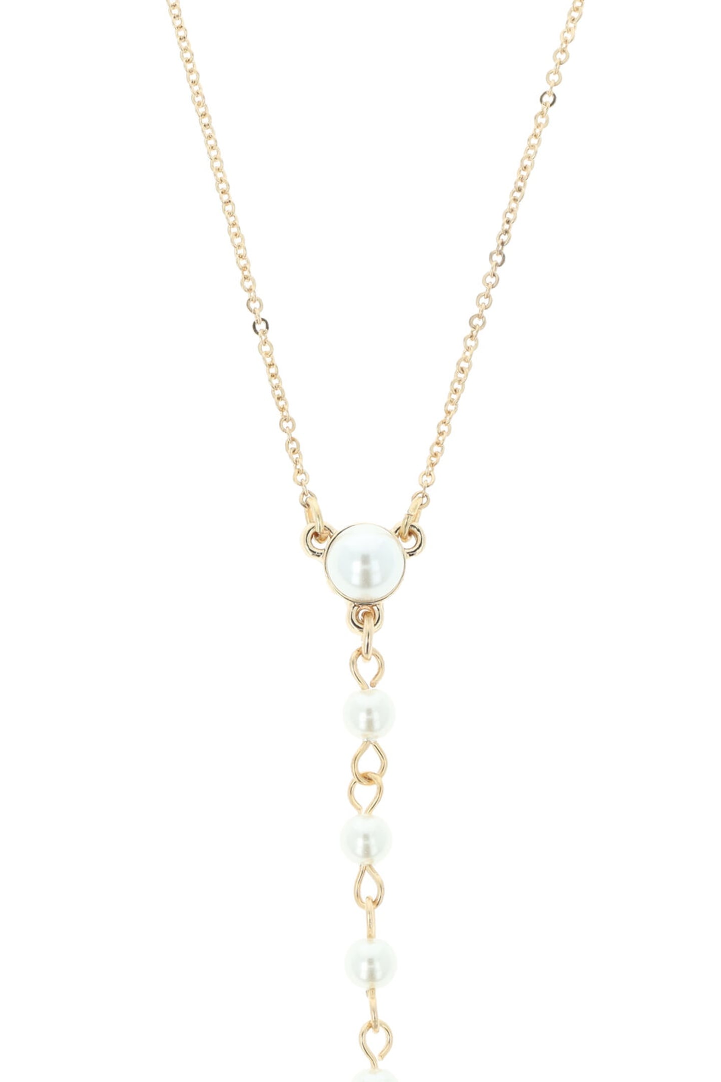 GOLDEN ANKLE CHAIN WITH PEARLS CREAM 1