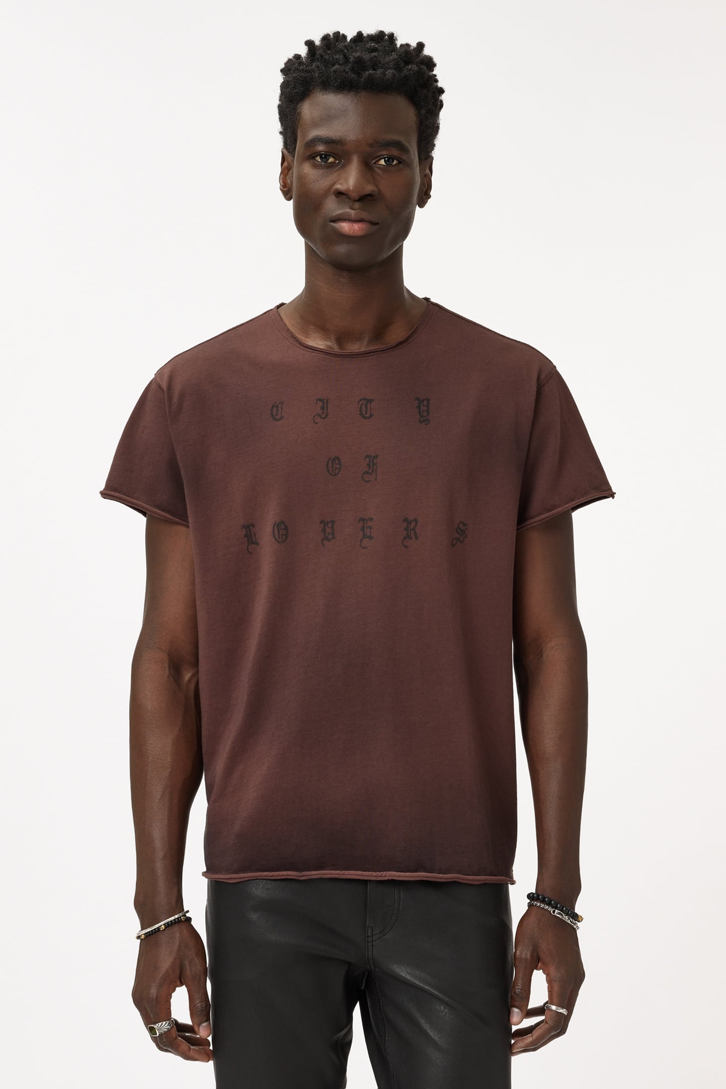 SS RAW EDGE RELAXED FIT TEE - CITY OF LO MERLOT 1