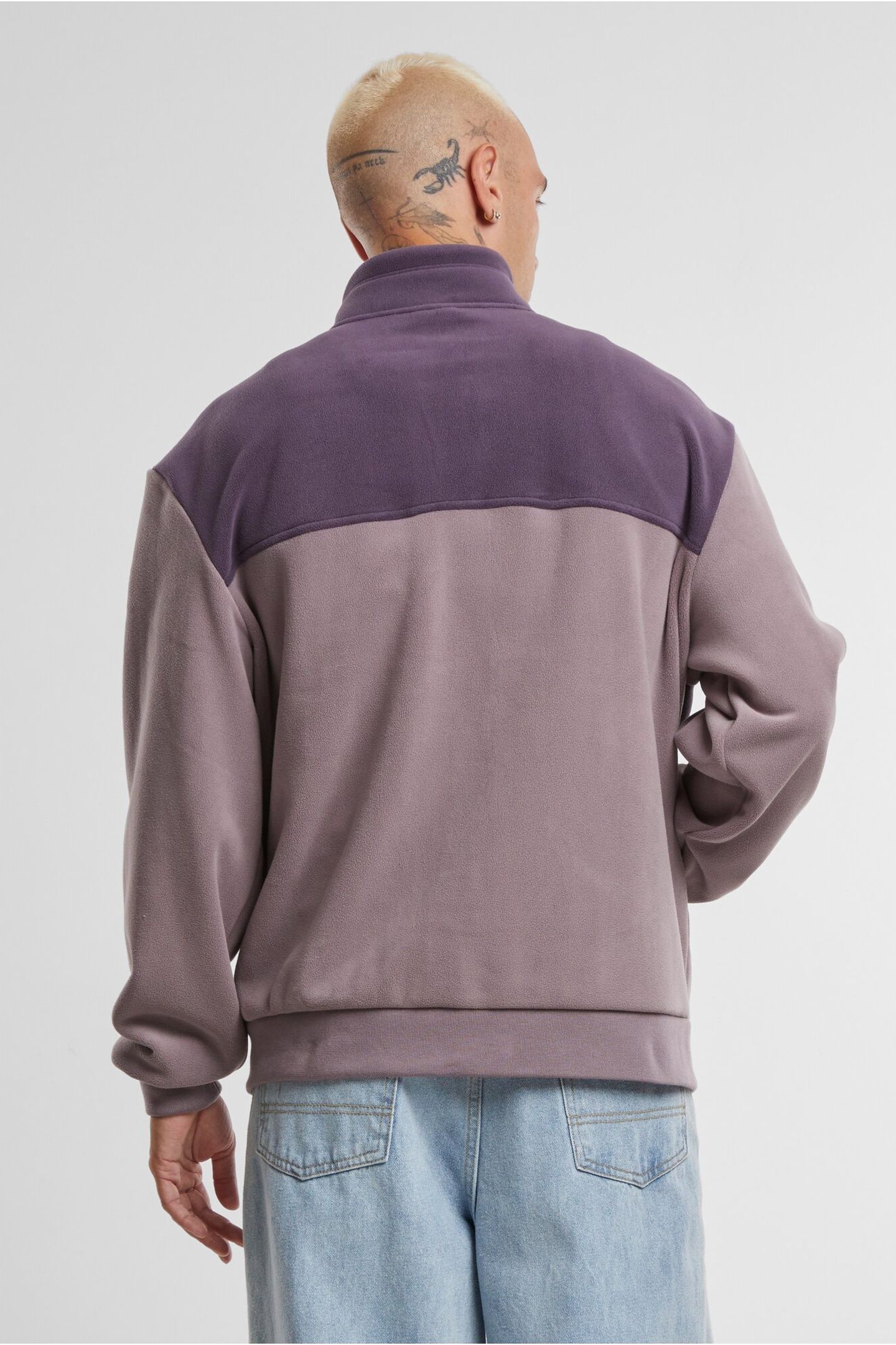 COLOUR BLOCK POLAR FLEECE JACKET PURPLENIGHT/FADEDPURPLE 2
