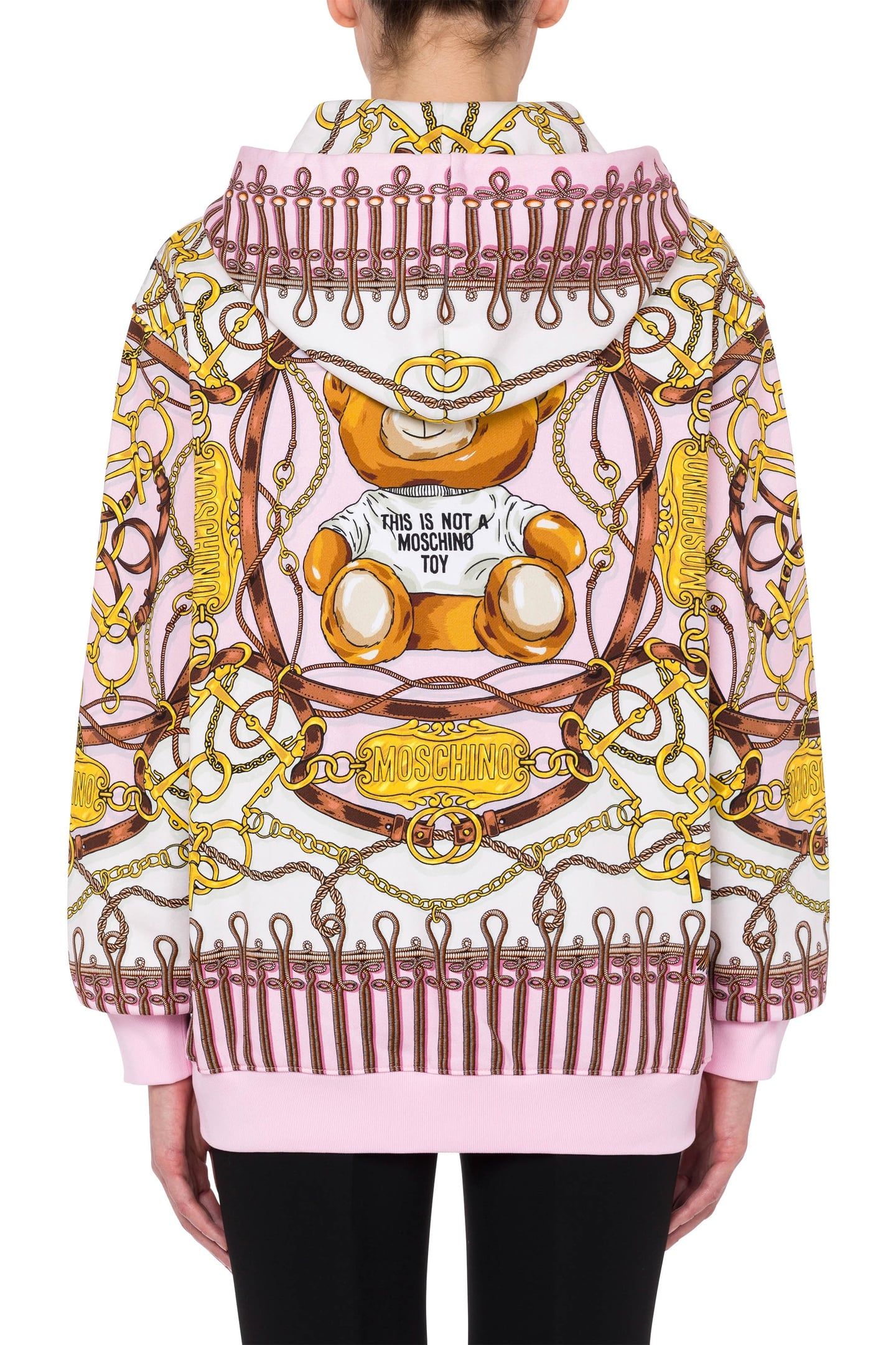 COTTON SWEATSHIRT MILITARY TEDDY SCARF PINK 2