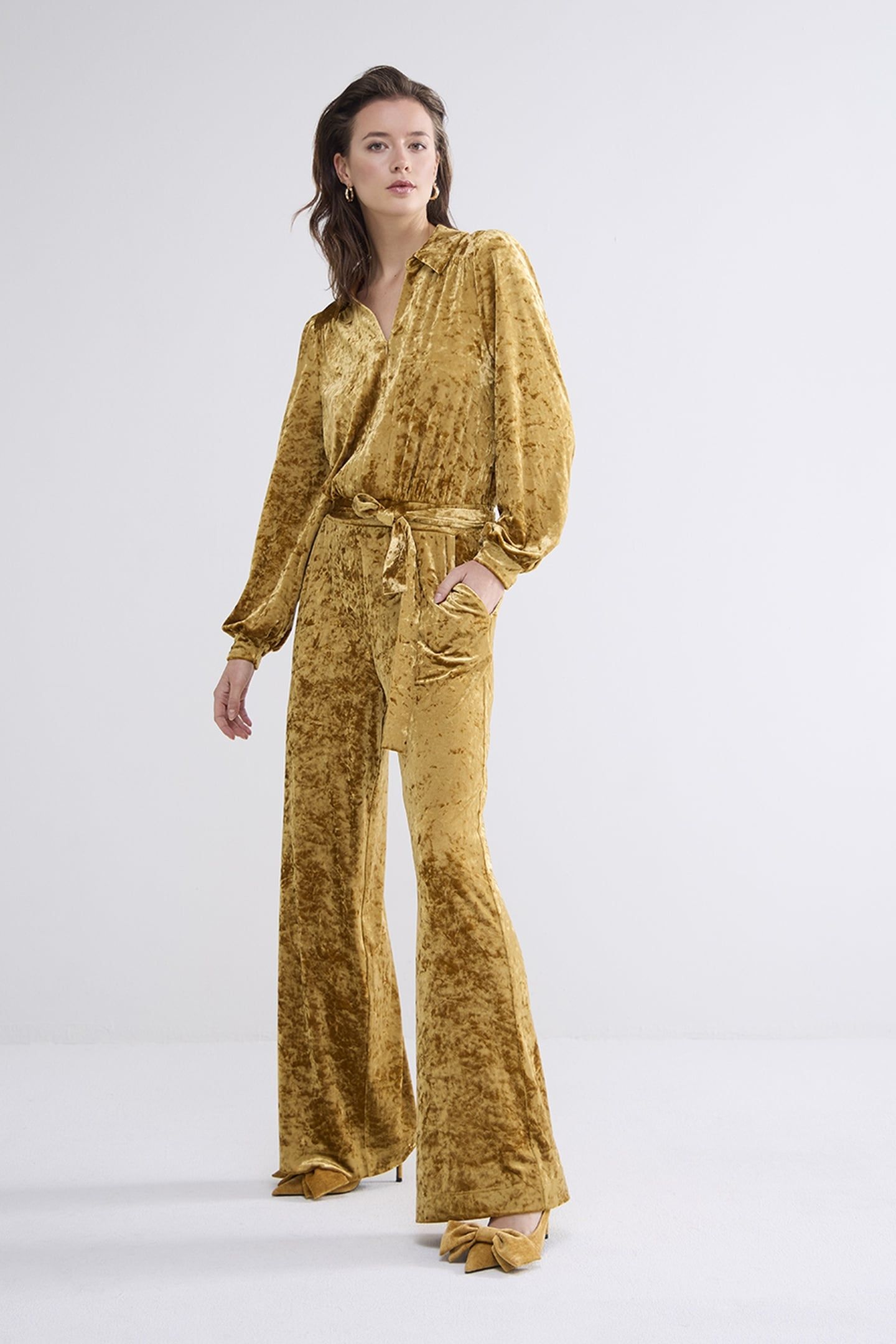 JUMPSUIT VELOURS DE PANNE CAMEL BROWN 1