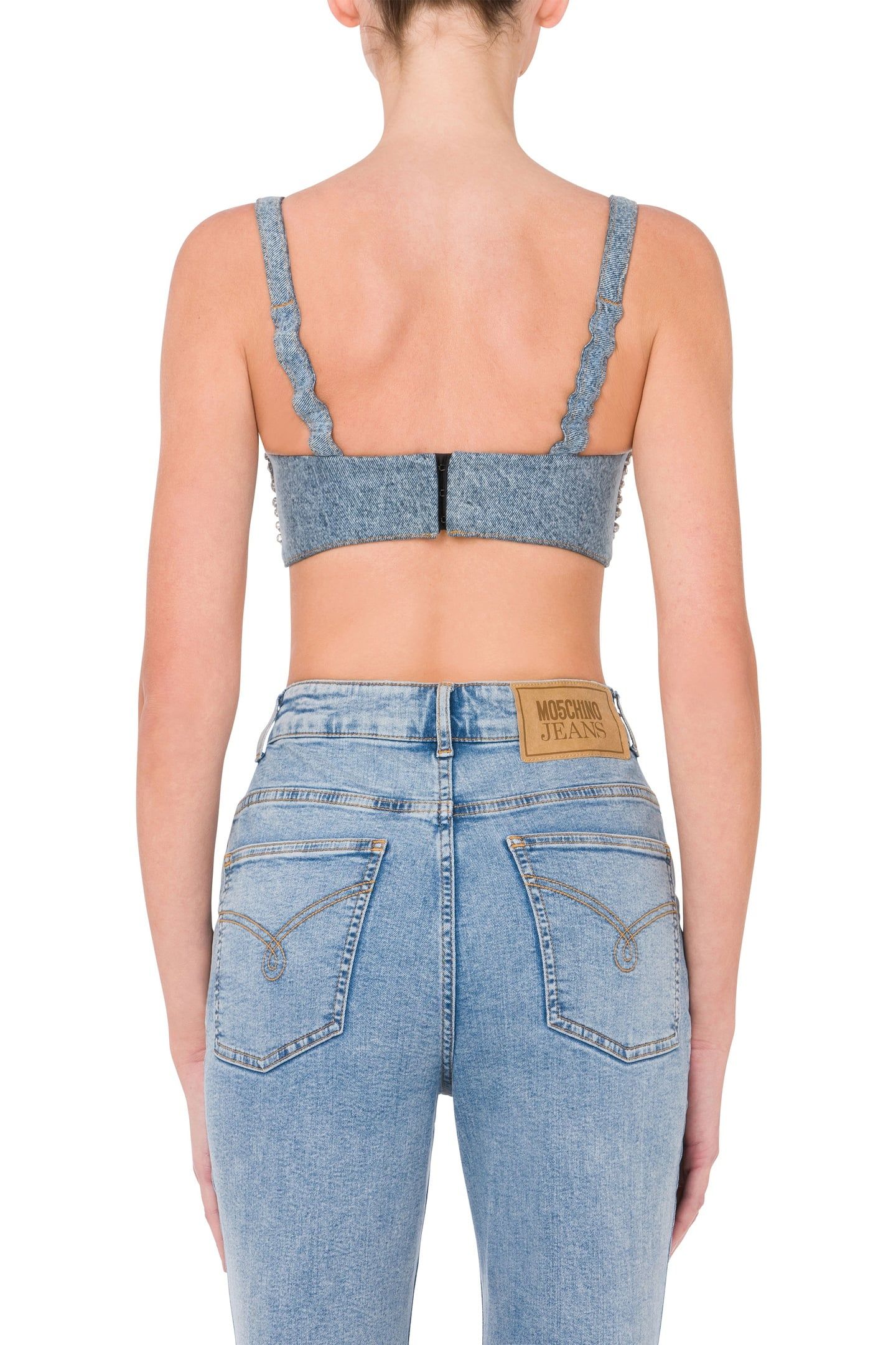 DENIM BRALETTE WITH RHINESTONES BLUE 2