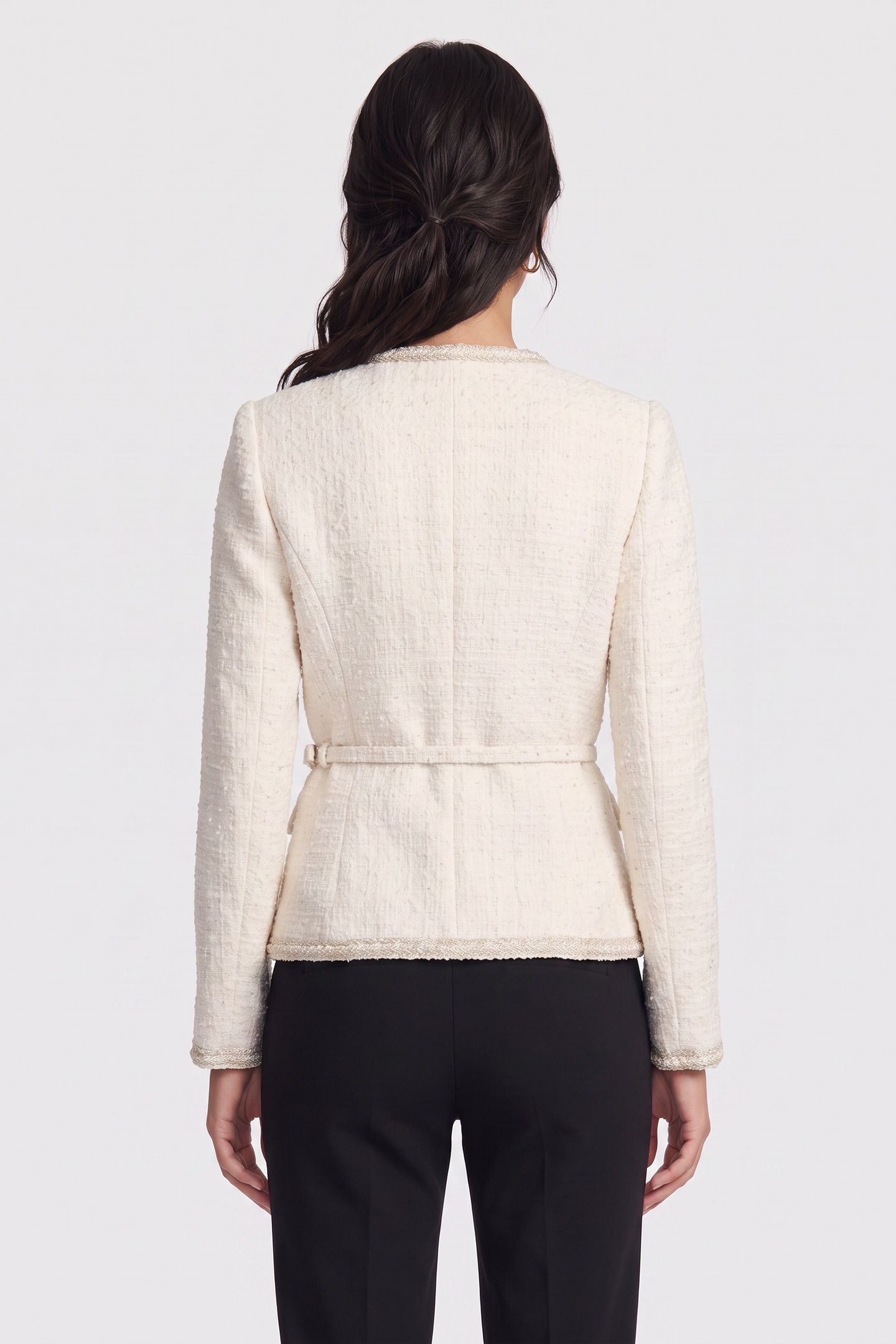 SUE BELTED BLAZER MACADAMIA MULTI 2