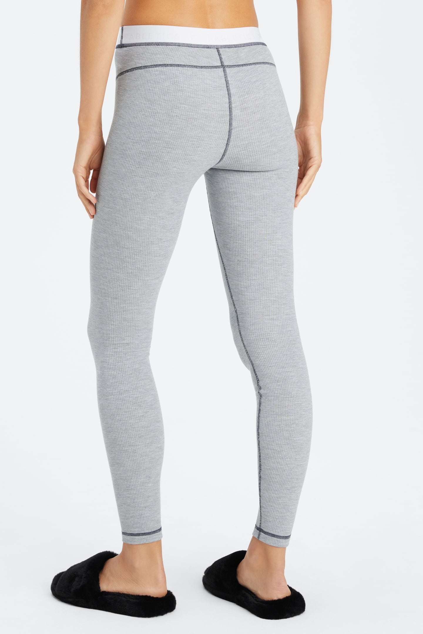 FABLETICS WAFFLE LEGGING CLASSIC GREY HEATHER/WHITE 2