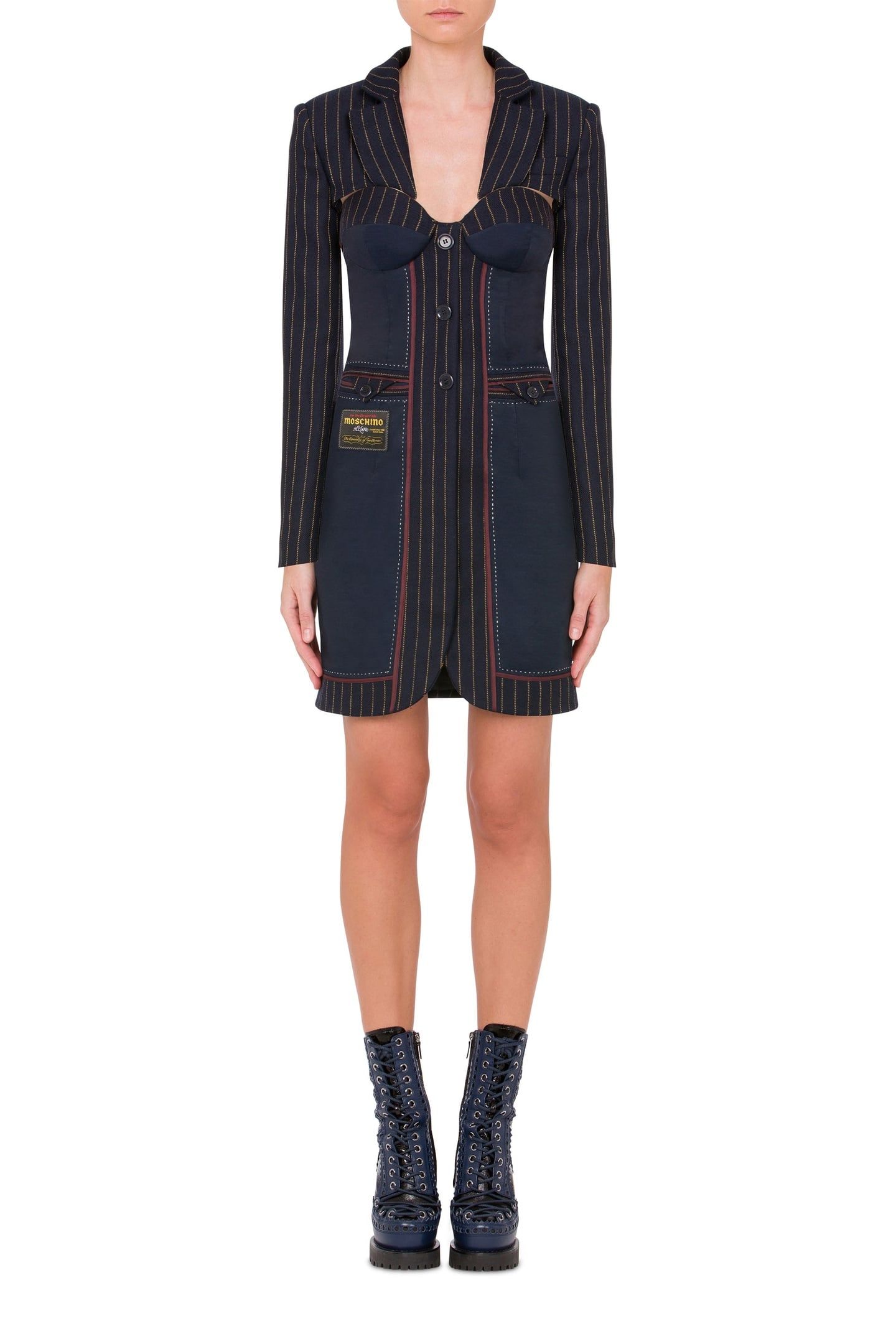 JACQUARD WOOL SHRUG BLUE 1