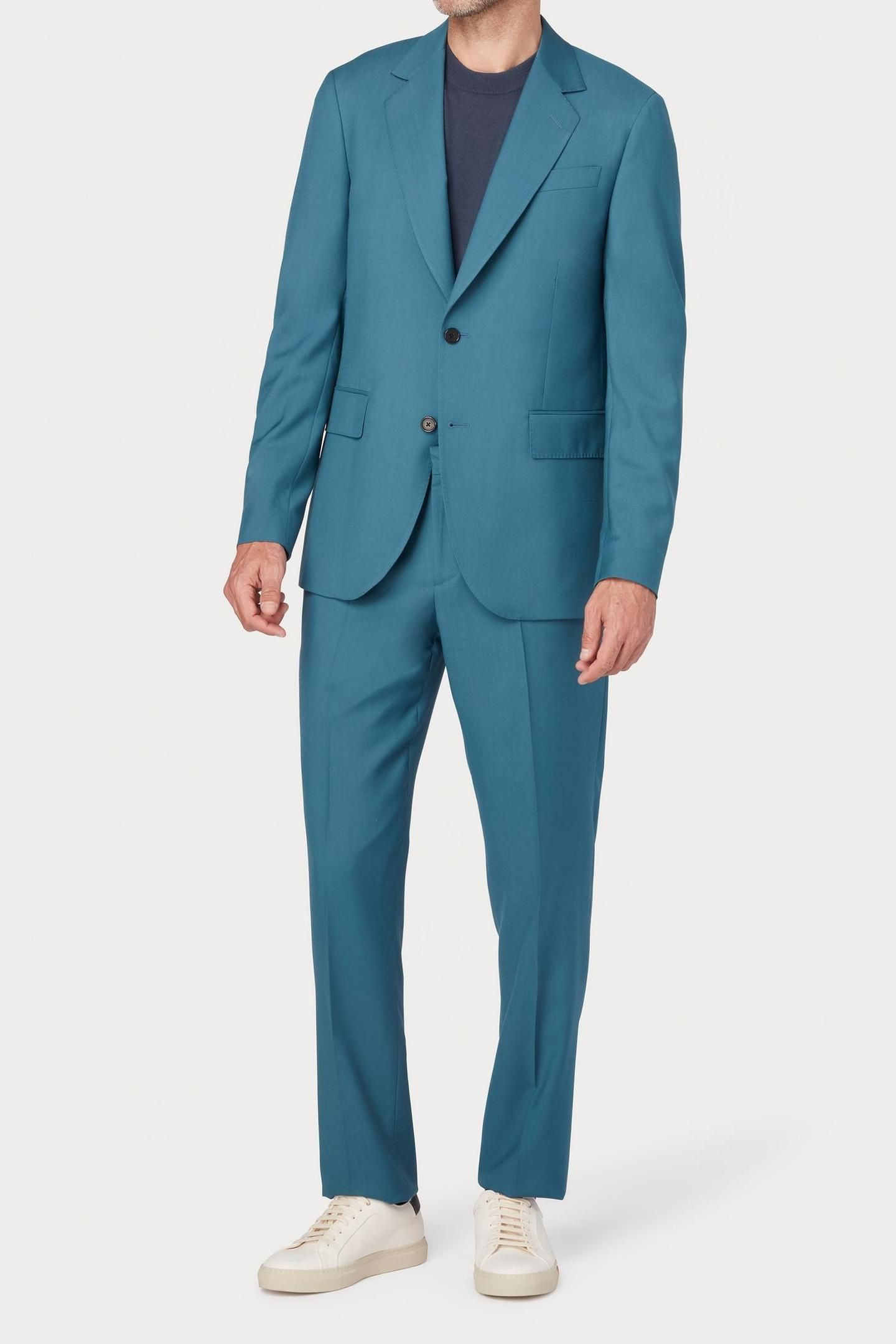 MENS 2 BUTTON SUIT PETROL BLUE 1