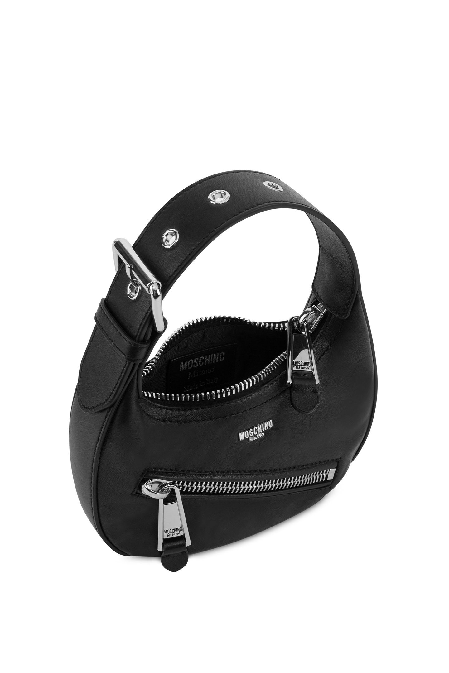 SMALL NAPPA LEATHER BAG BIKER DETAILS BLACK 3