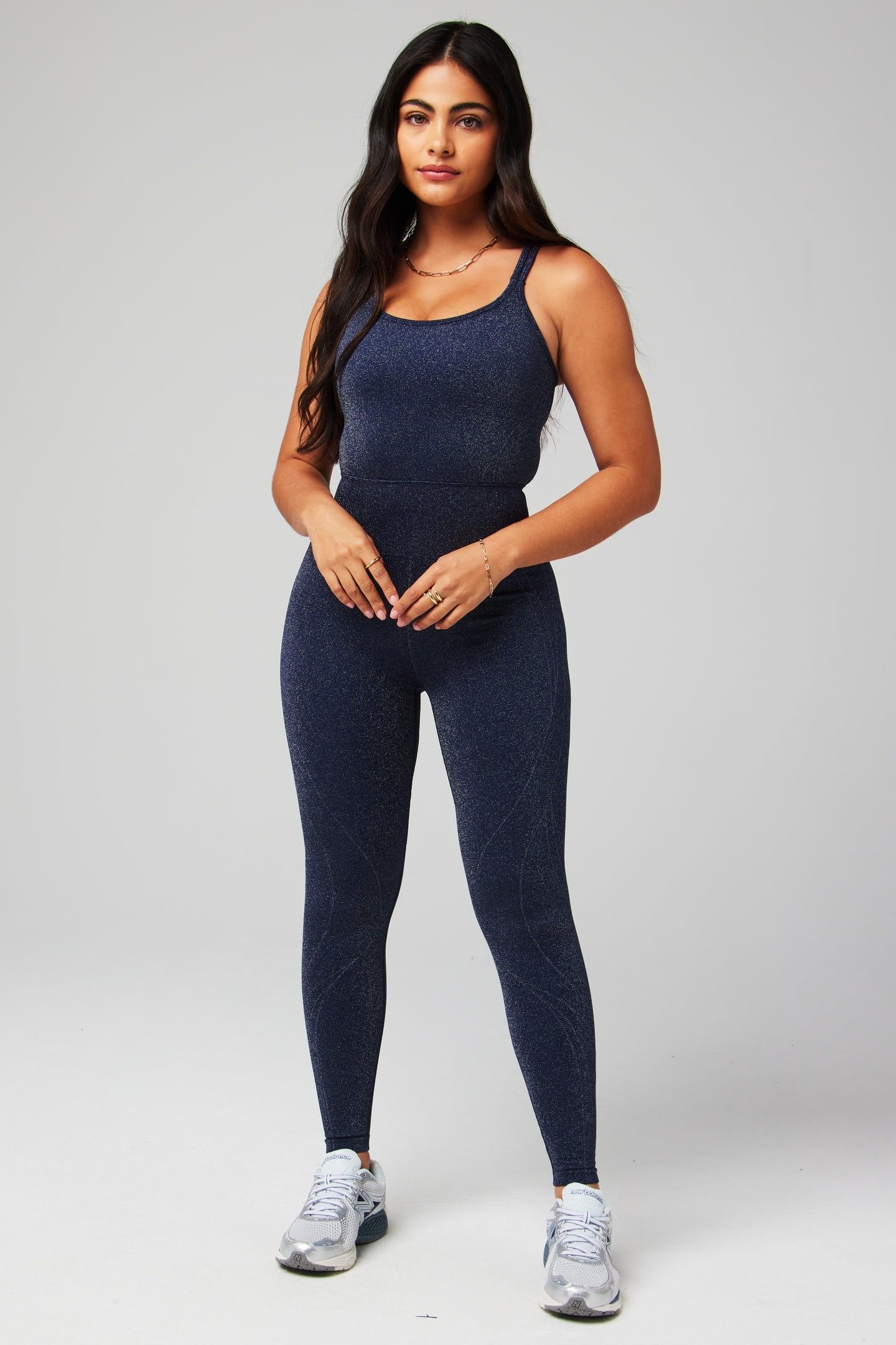 SEAMLESS LUREX JUMPSUIT DEEP NAVY SPARKLE 1