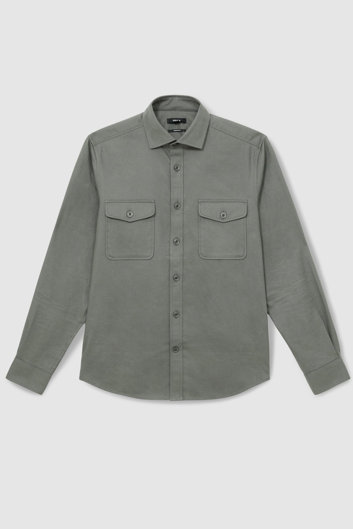 LS TWIN POCKET TEXTURED OVERSHIRT SAGE 4