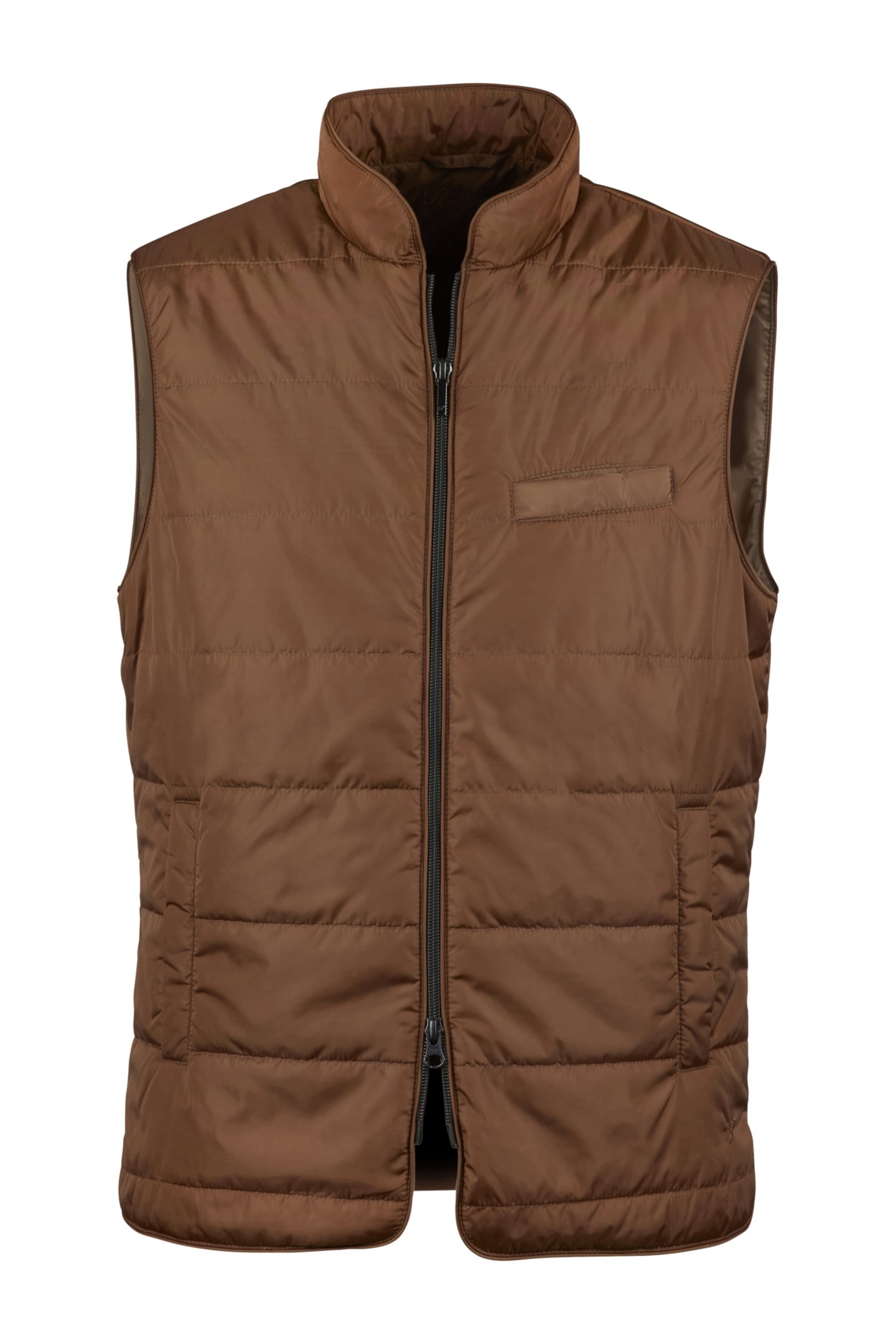 VEST QUILTED NYLON BROWN 1
