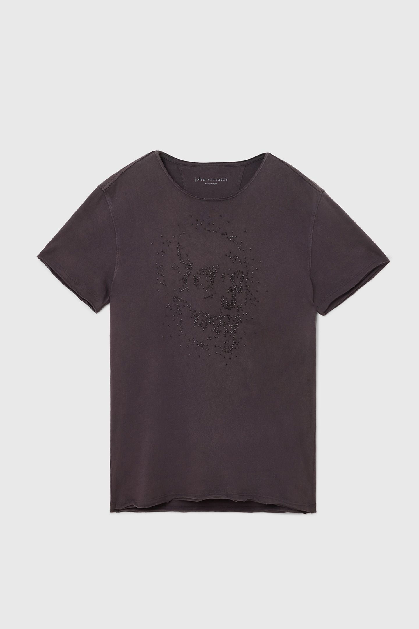 SS RAW EDGE TEE - BEADED SKULL OXBLOOD 2