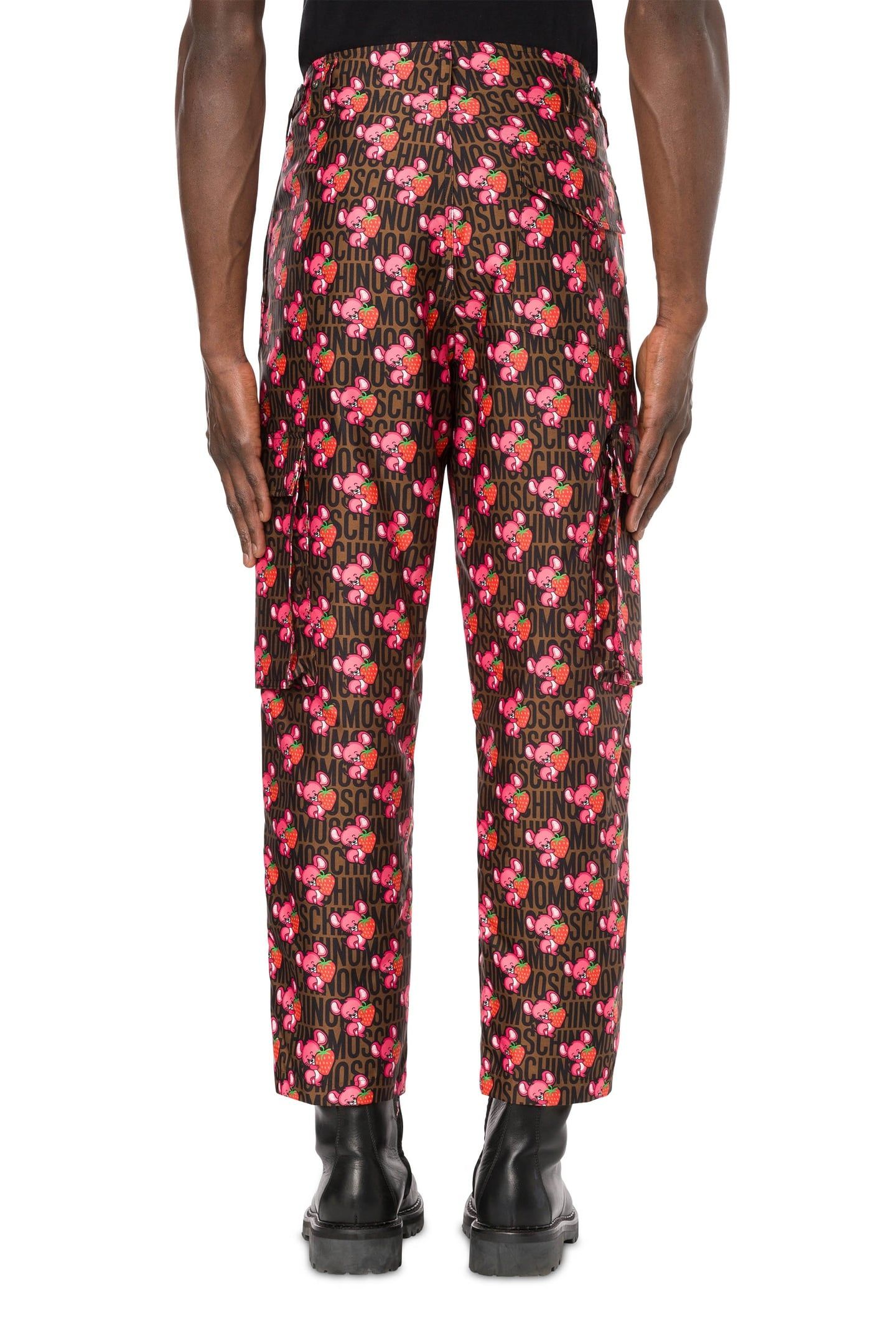 GABARDINE TROUSERS ILLUSTRATED ANIMALS BROWN 2