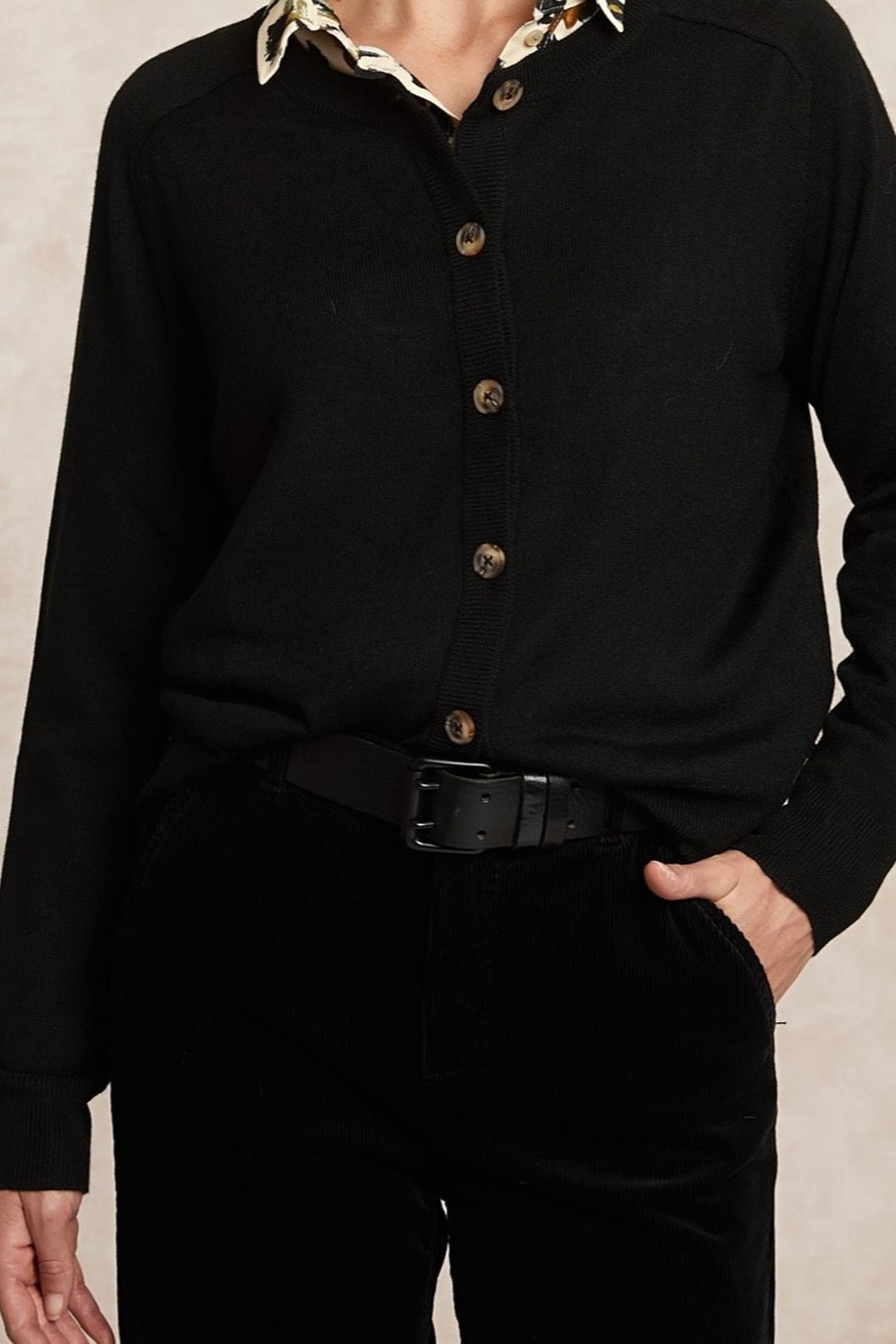 BTN CREW NECK CARDI LS BLACK 3
