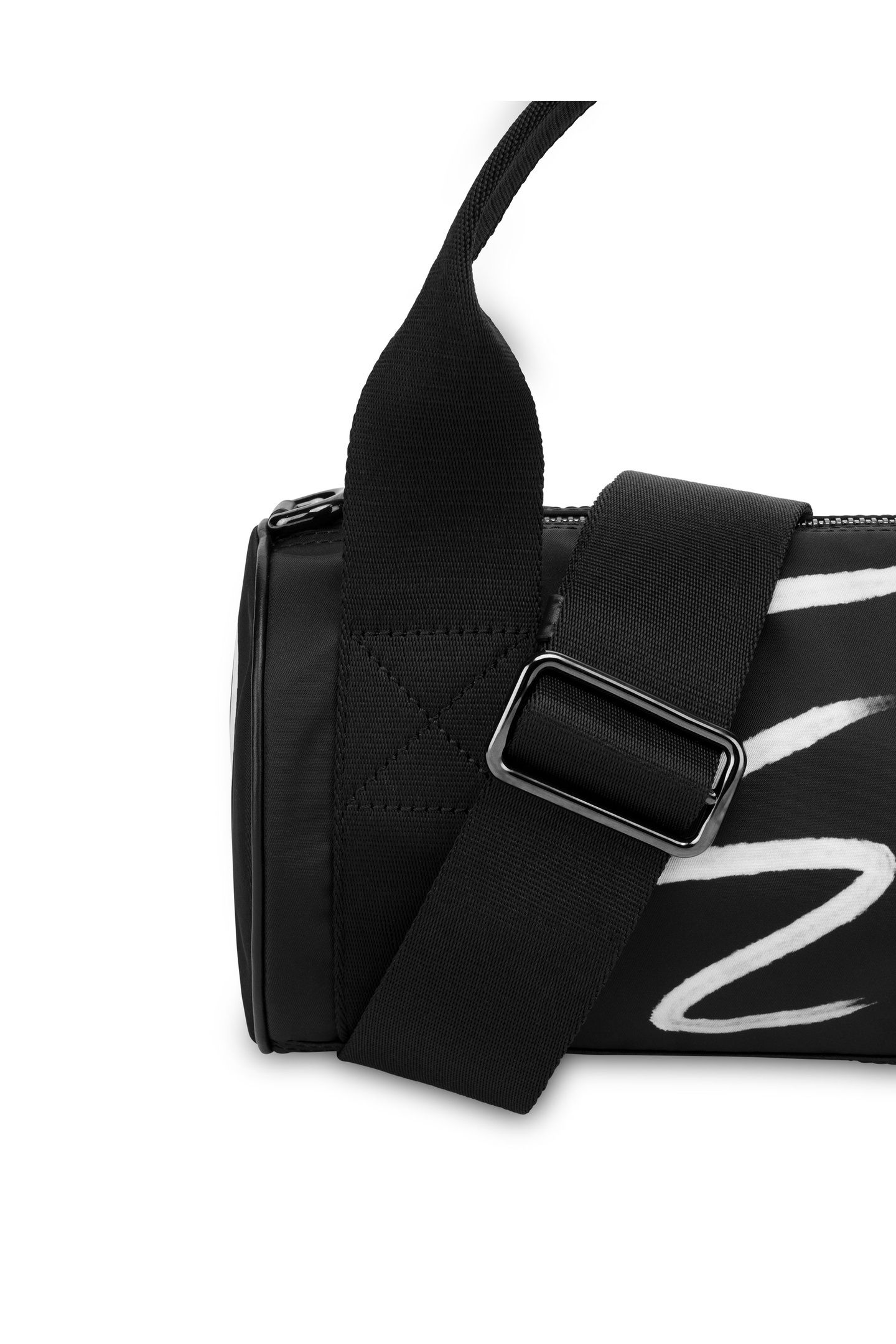 SHADOWS & SQUIGGLES MINI NYLON BAG BLACK 4