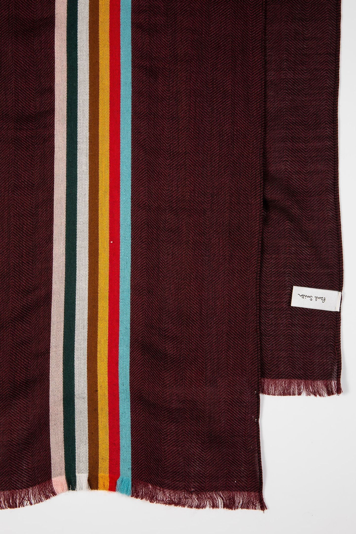 MEN SCARF CENTRAL MSTRP BURGUNDY/ BORDE 2