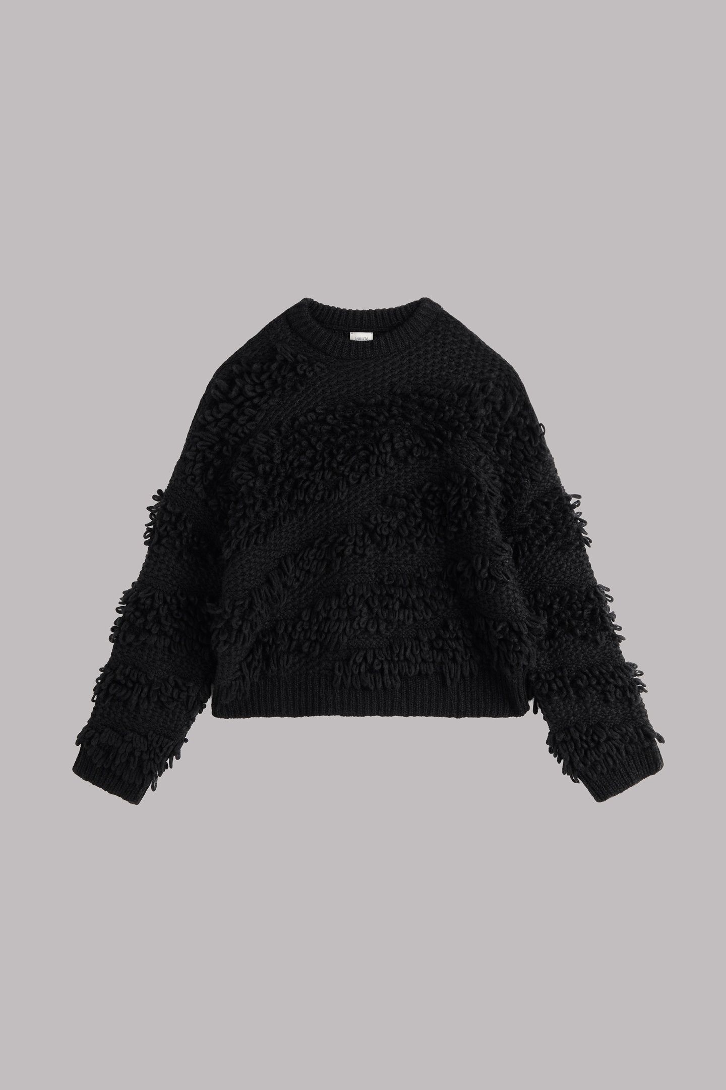 THE BLACK FRAYED KNIT SWEATER BLACK 3