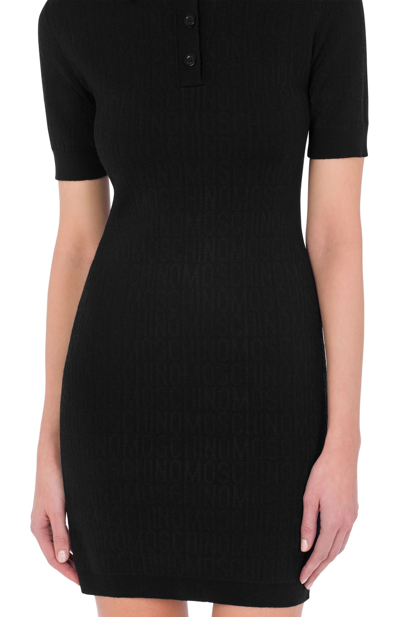 ALLOVER LOGO WOOL DRESS BLACK 2