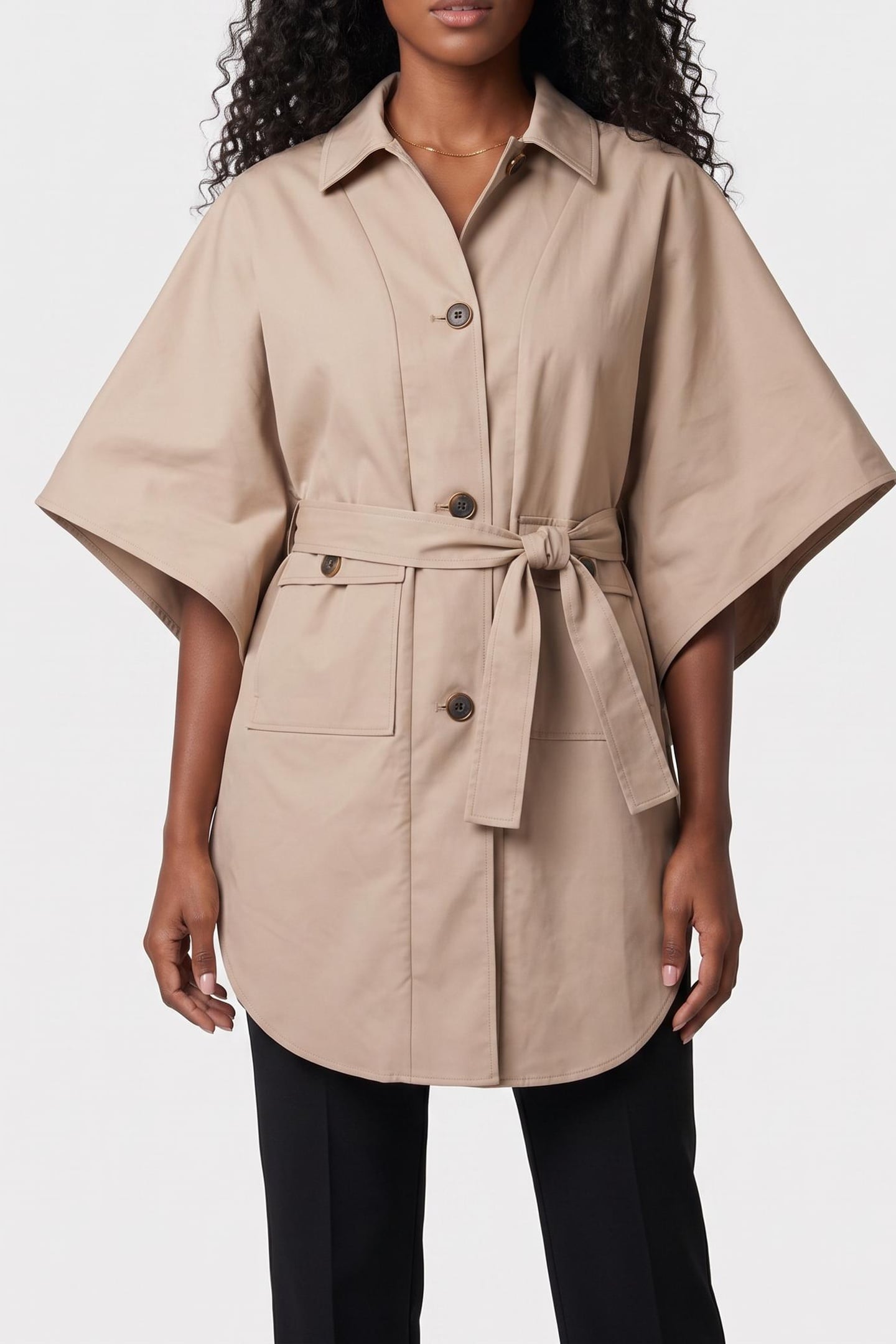 CINDY MAXI CAPE NATURAL ALMOND 1