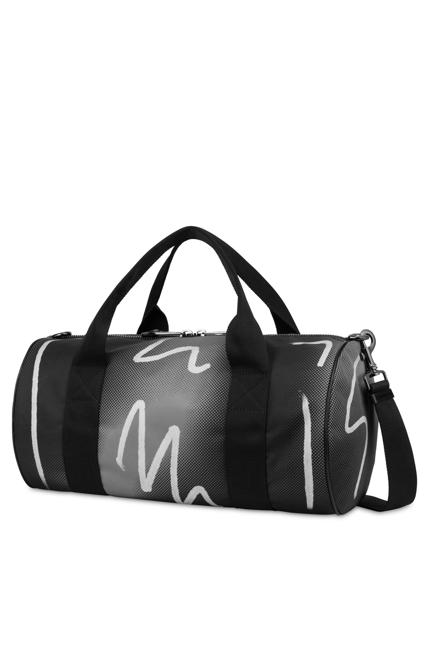 LARGE SHADOWS & SQUIGGLES DUFFEL BAG GREY 1