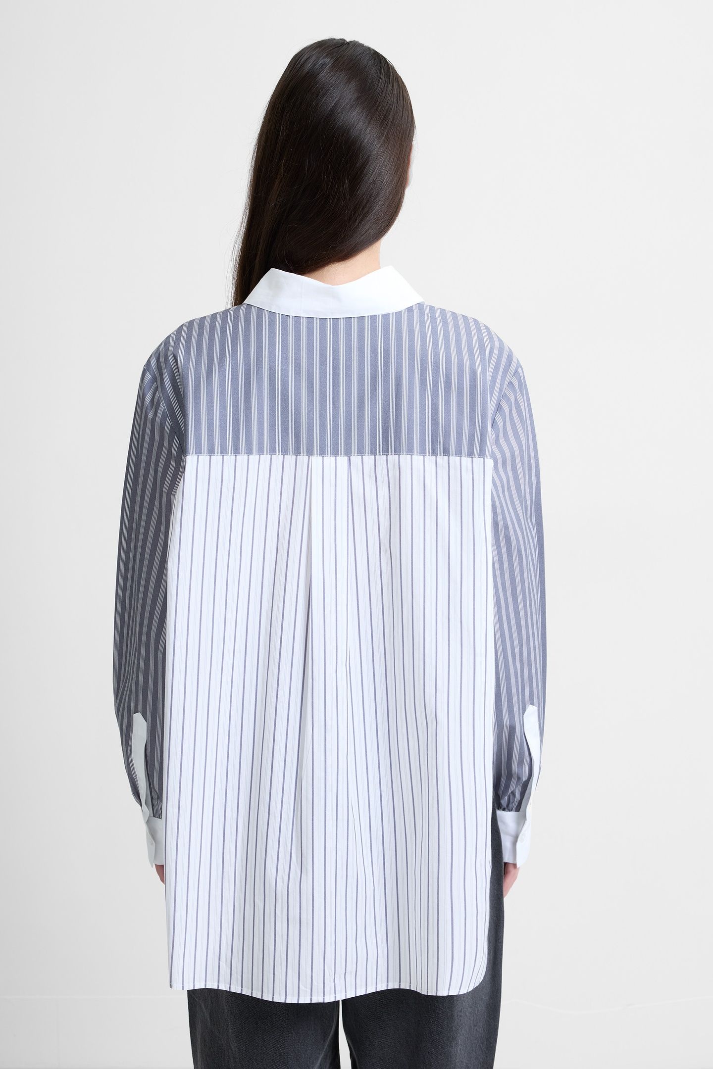 CAMBRIA COTTON STRIPED LS SHIR LINEN WHITE GREY MIX 3