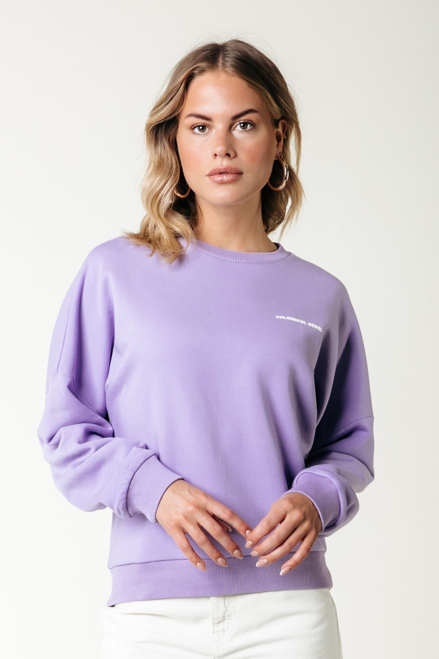 MULTI RACER LOGOS DROPPED SHOULDER SWEAT LIGHT LILAC 1