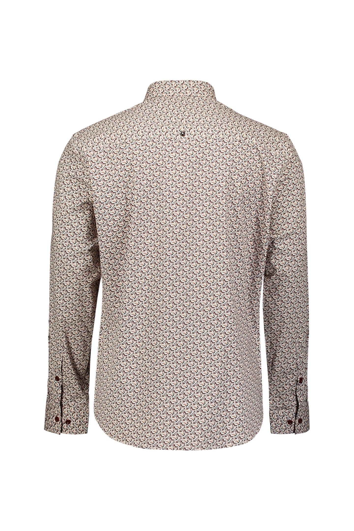 SHIRT STRETCH ALLOVER PRINTED CARAMEL 6