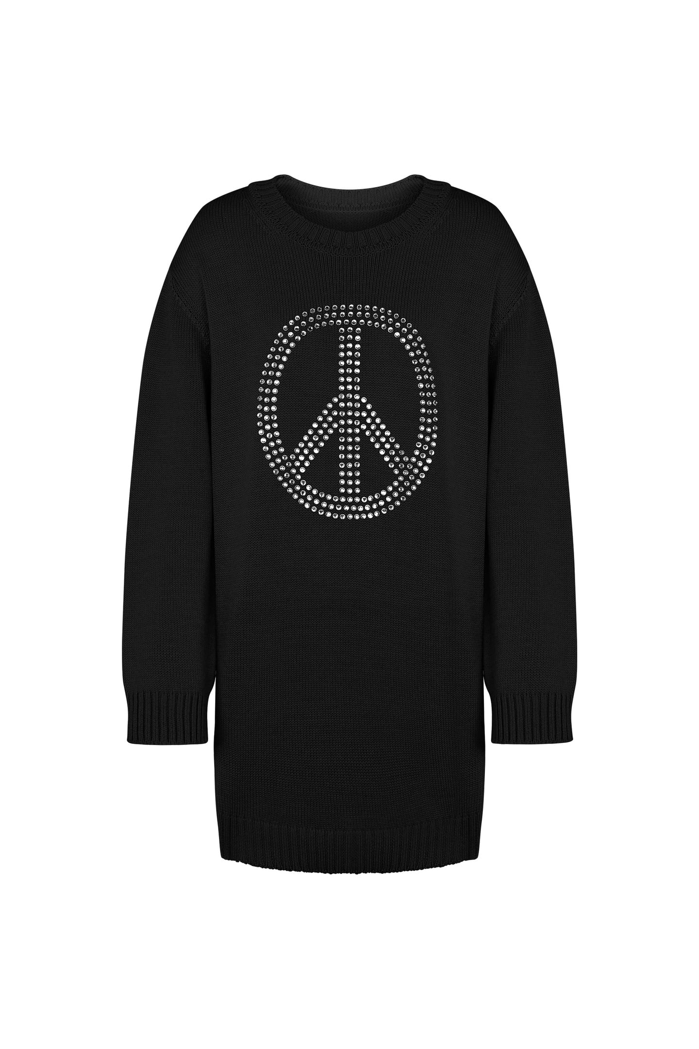 PEACE SYMBOL WOOL BLEND DRESS BLACK 3