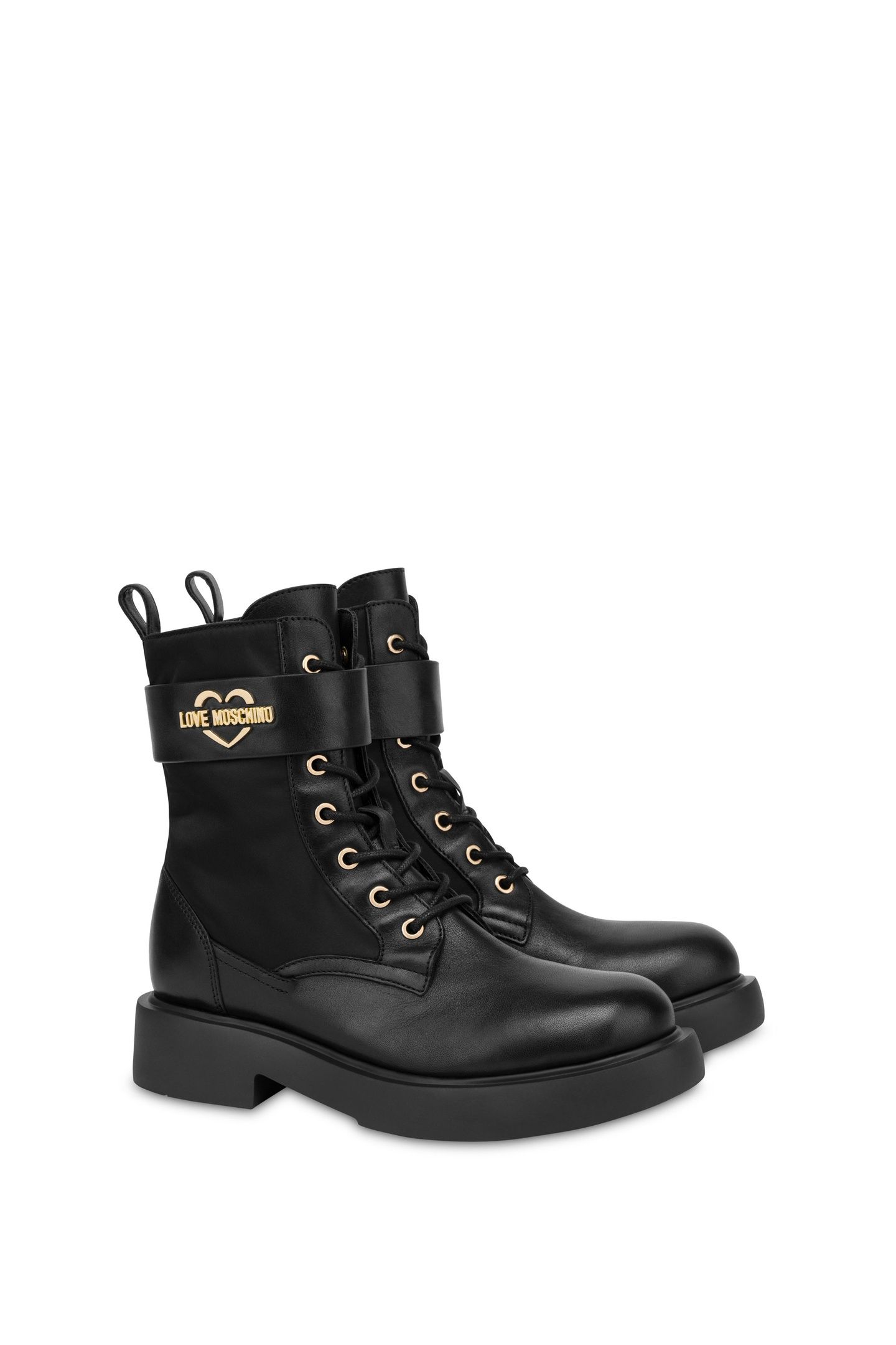 CALFSKIN AND NYLON ANKLE BOOTS BLACK 2