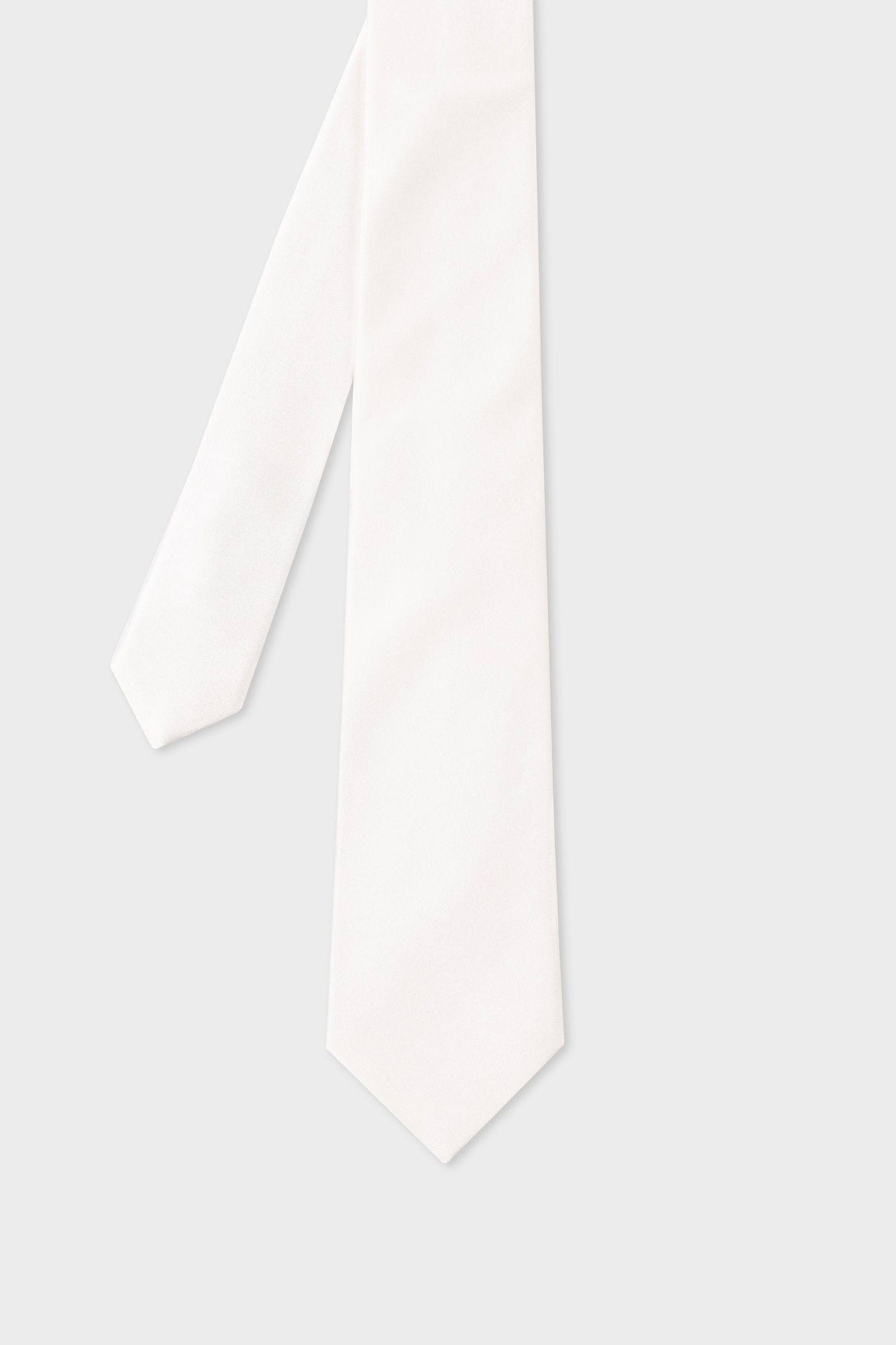 MEN TIE PLAIN SILK SPEC IVORY 1