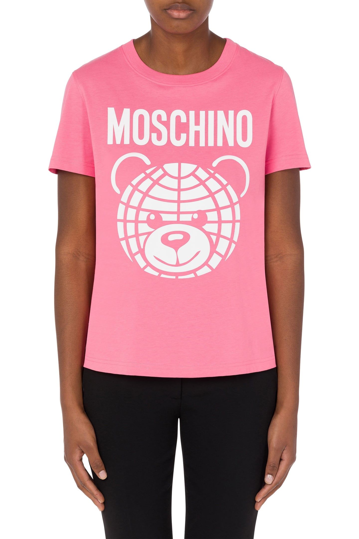 MOSCHINO TEDDY BEAR ORGANIC JERSEY T-SHIRT PINK 1