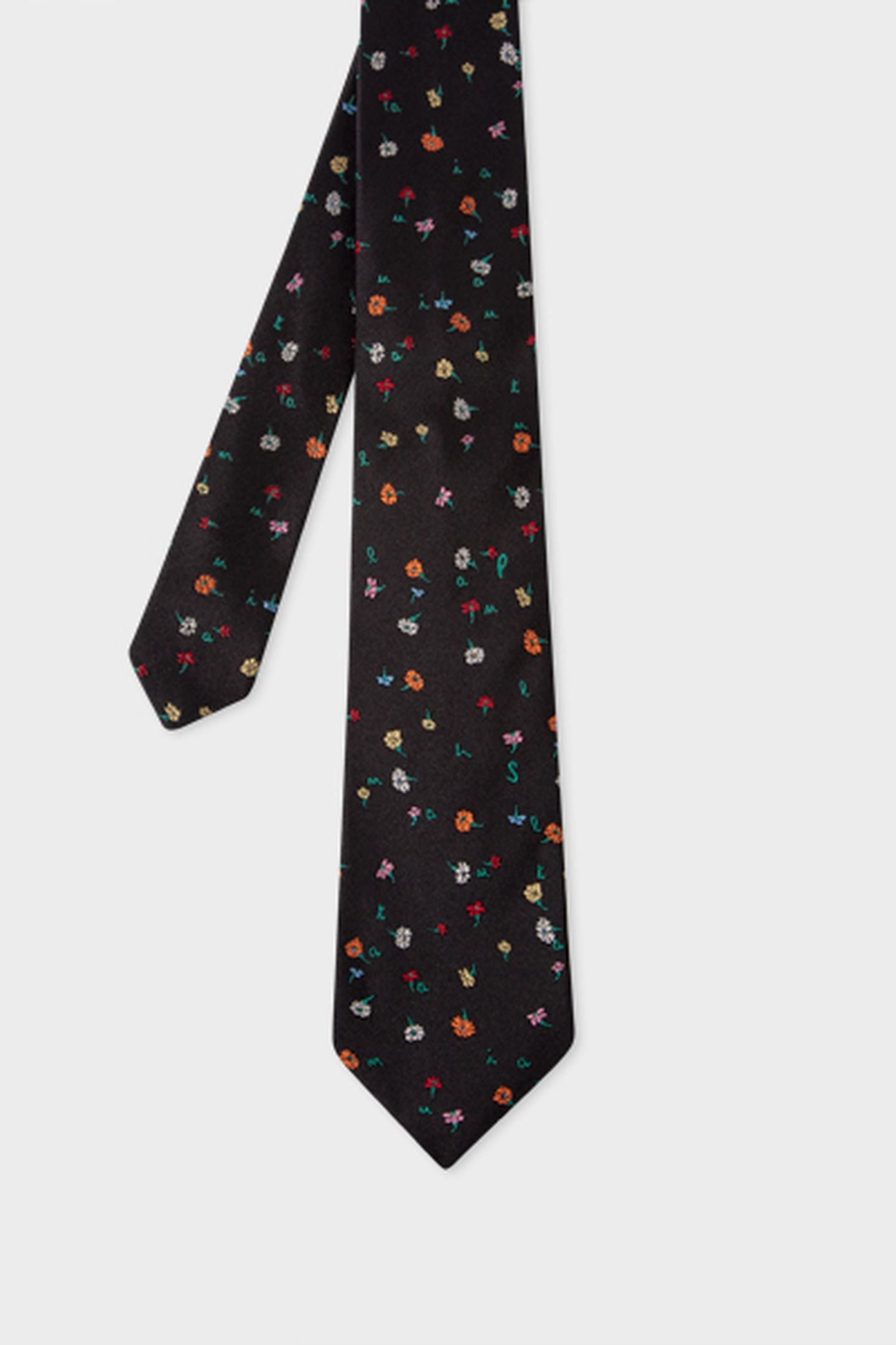 MEN TIE FLOWER LETTERS BLACK 5