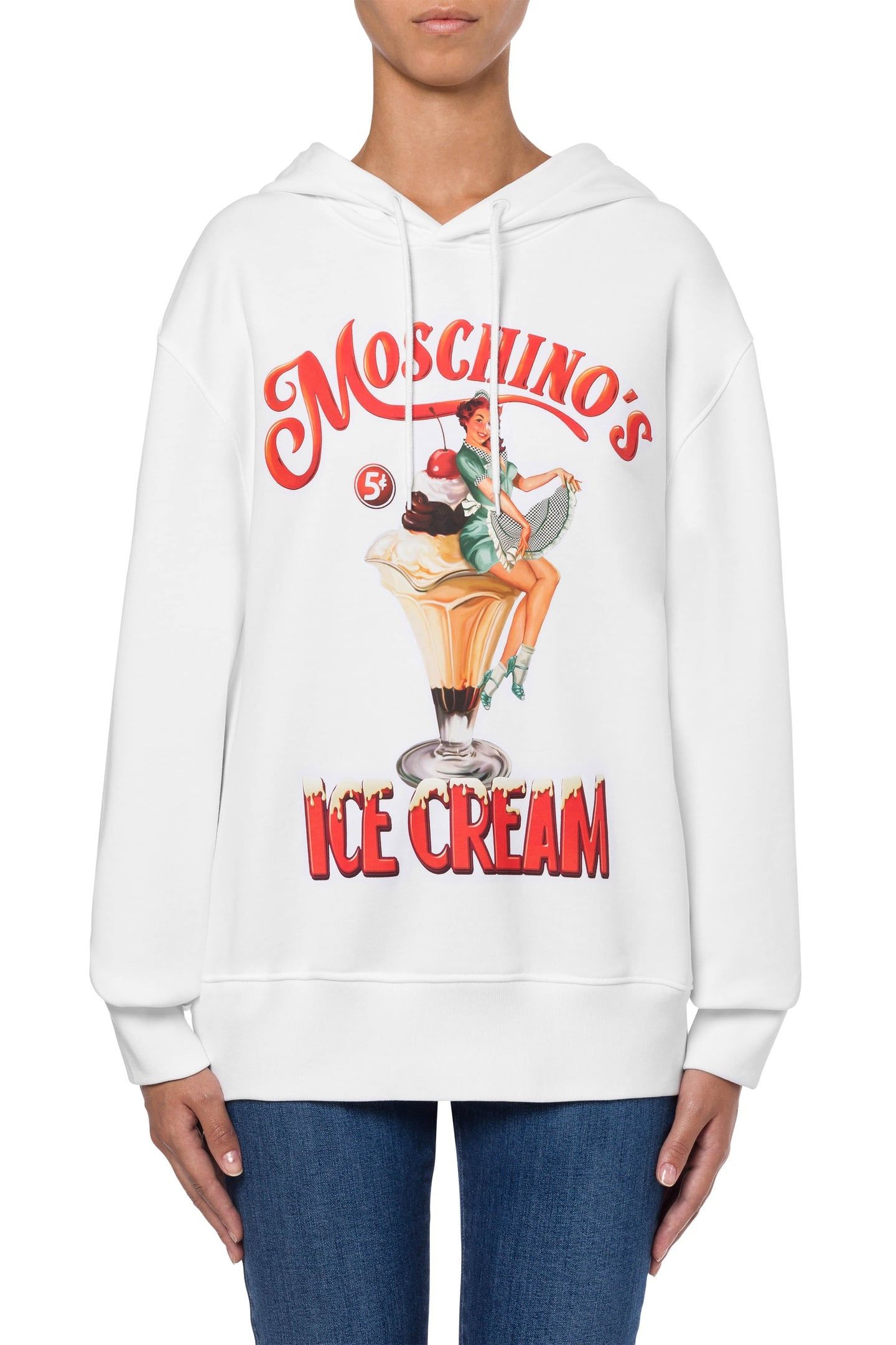 MOSCHINO'S ICE CREAM HOODIE WHITE 1