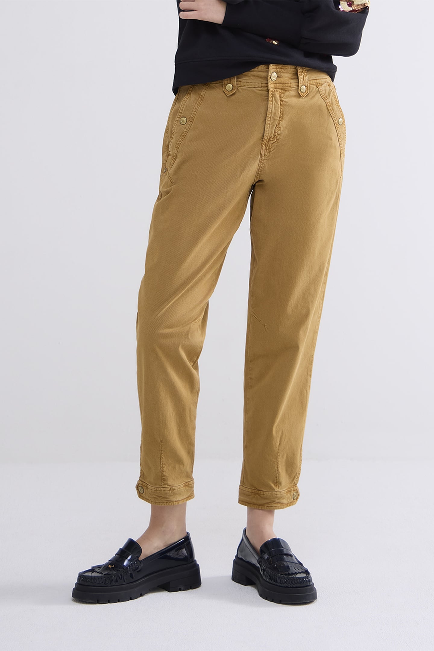 TAPERED FIT PANTS ROUGH TWILL CAMEL BROWN 1