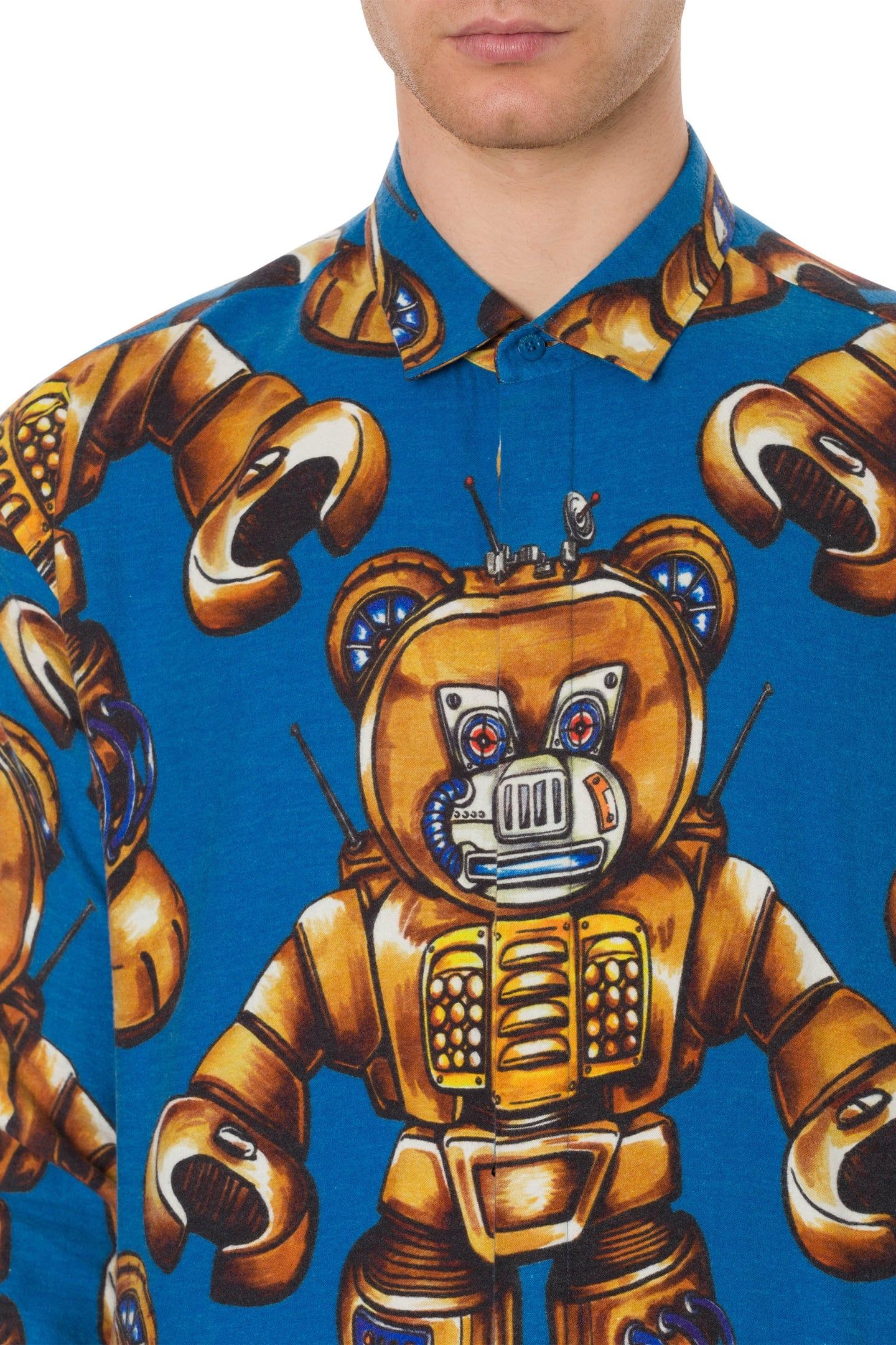 ROBOT BEAR FLANNEL SHIRT BLUE 4